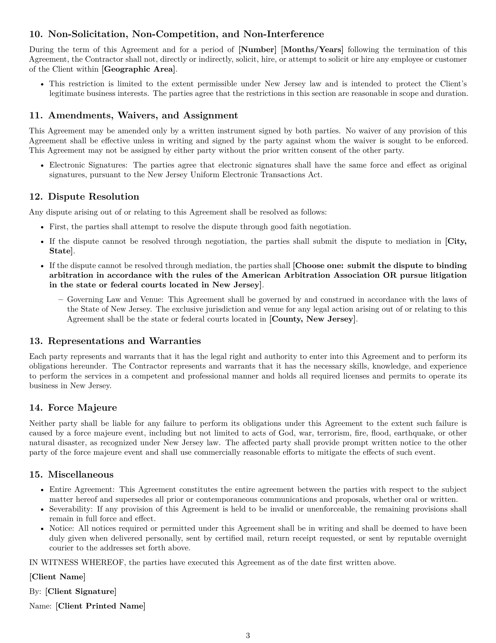 Preview page 3 of Free New Jersey consulting independent contractor agreement template