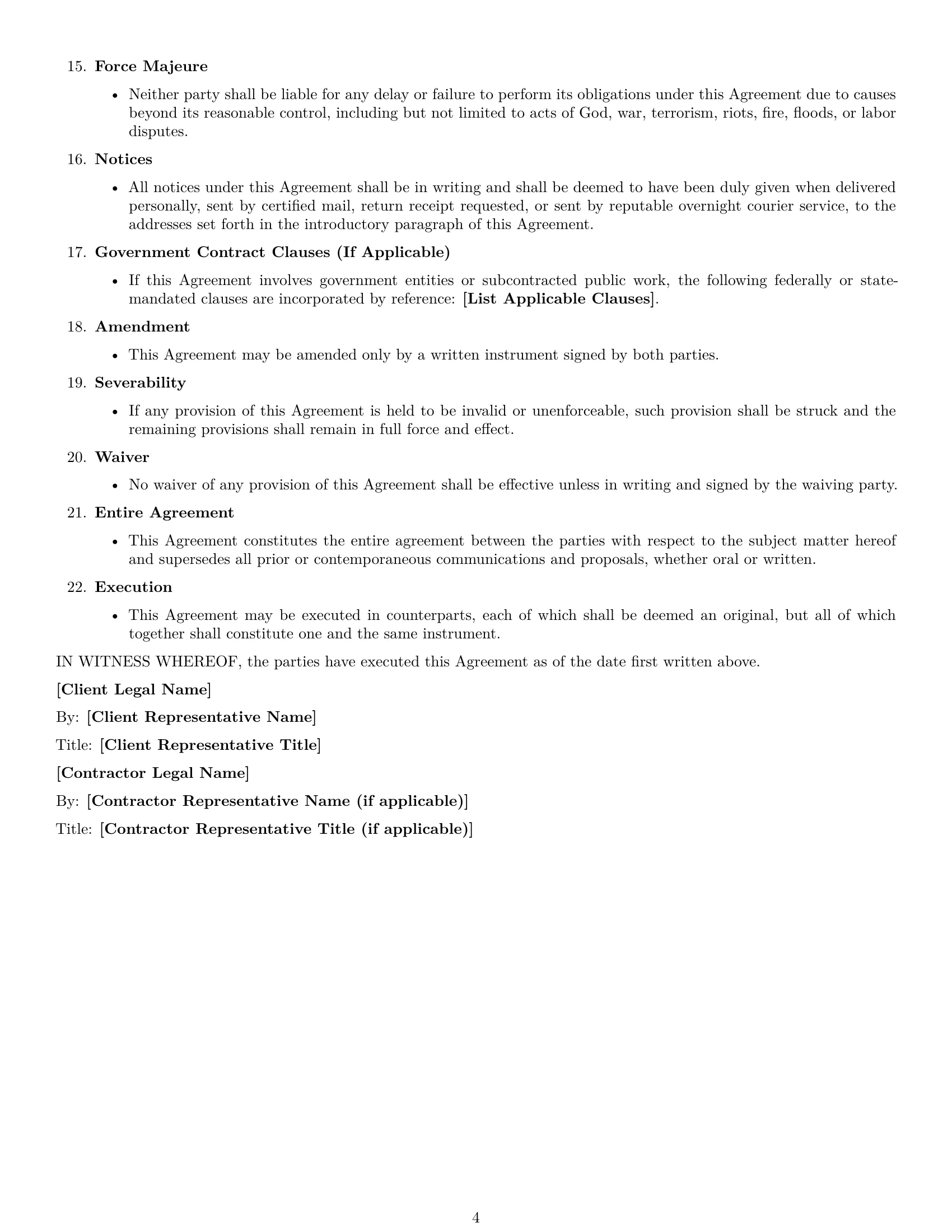 Preview page 4 of Free New Mexico consulting independent contractor agreement template
