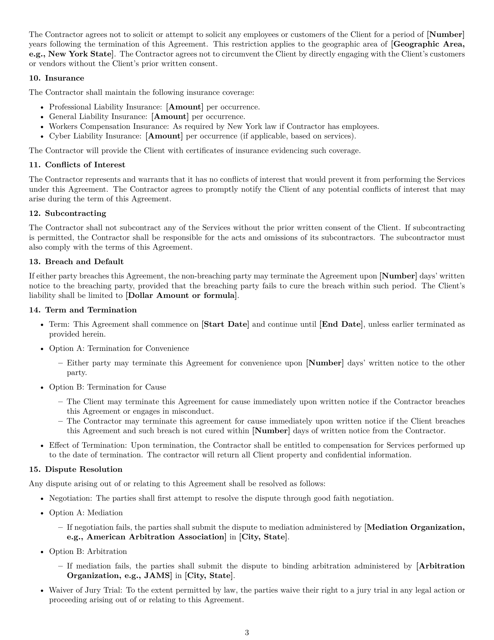 Preview page 3 of Free New York consulting independent contractor agreement template