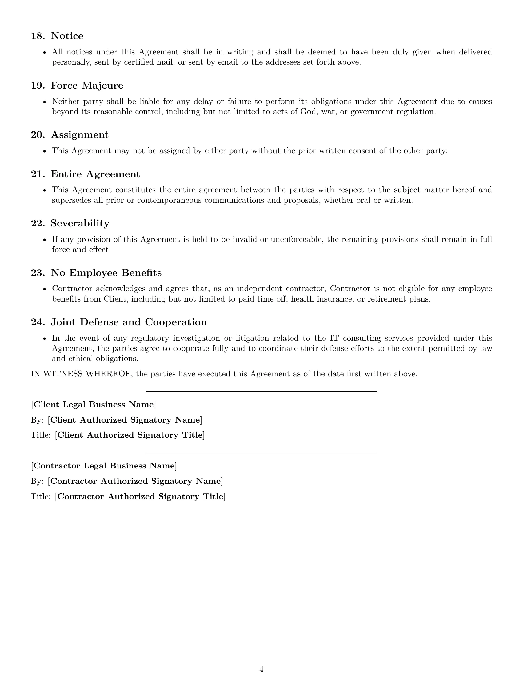 Preview page 4 of Free Ohio consulting independent contractor agreement template