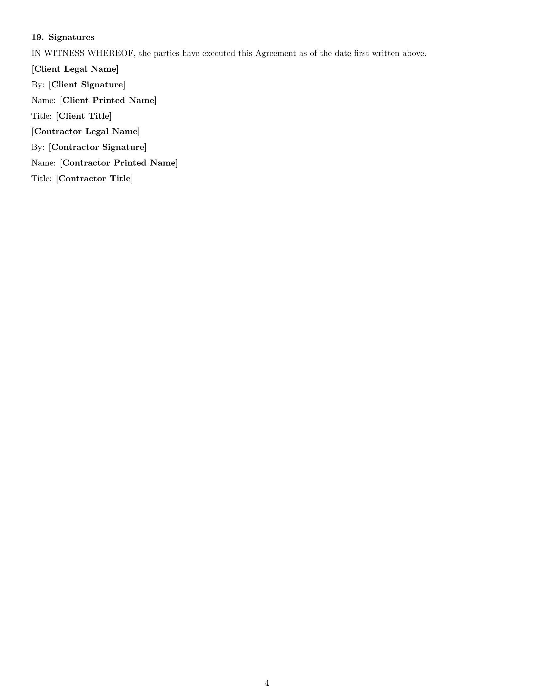 Preview page 4 of Free Vermont consulting independent contractor agreement template
