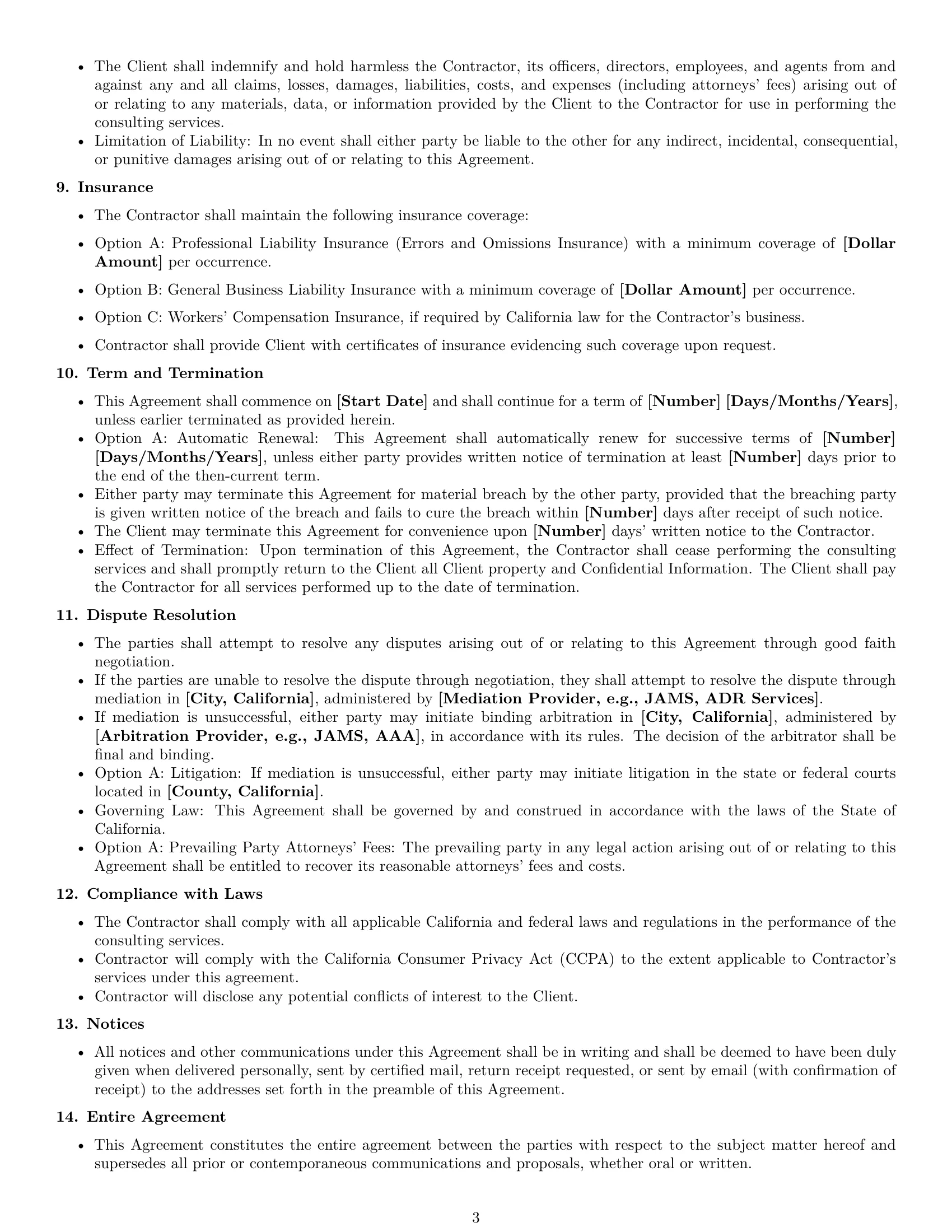Preview page 3 of Free California consulting independent contractor agreement template