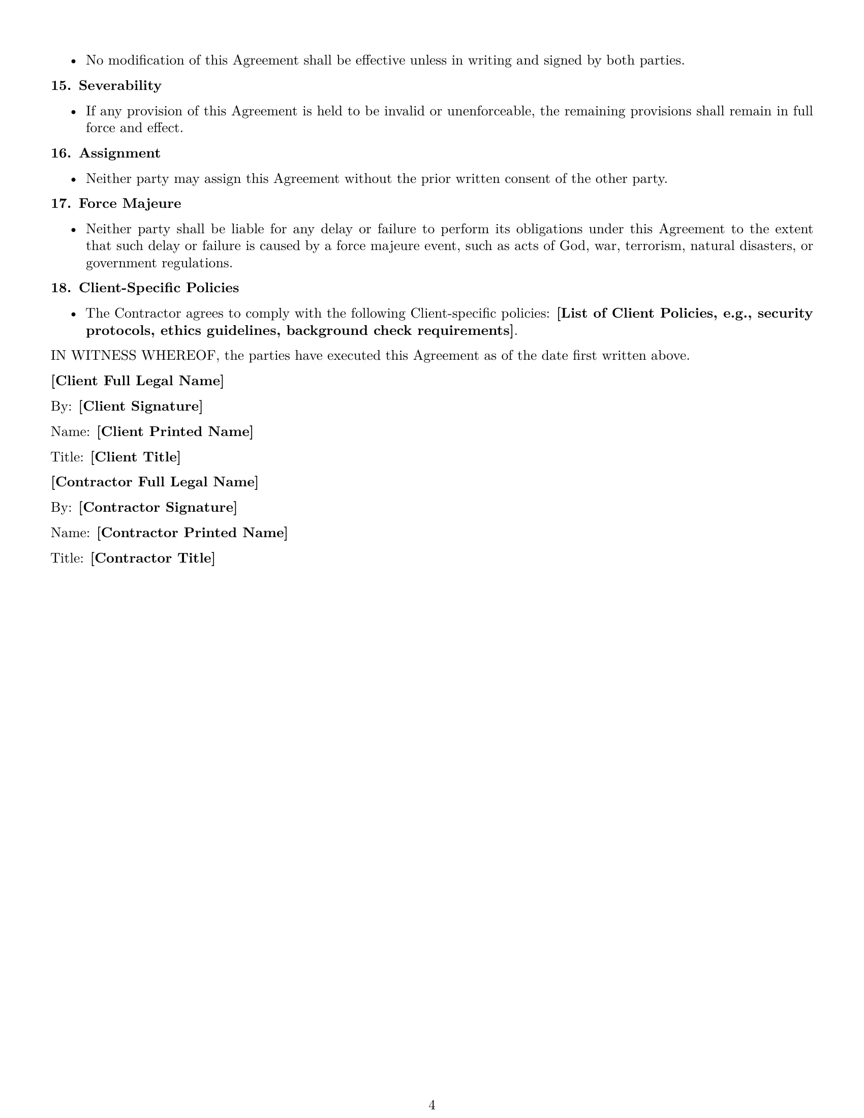 Preview page 4 of Free California consulting independent contractor agreement template