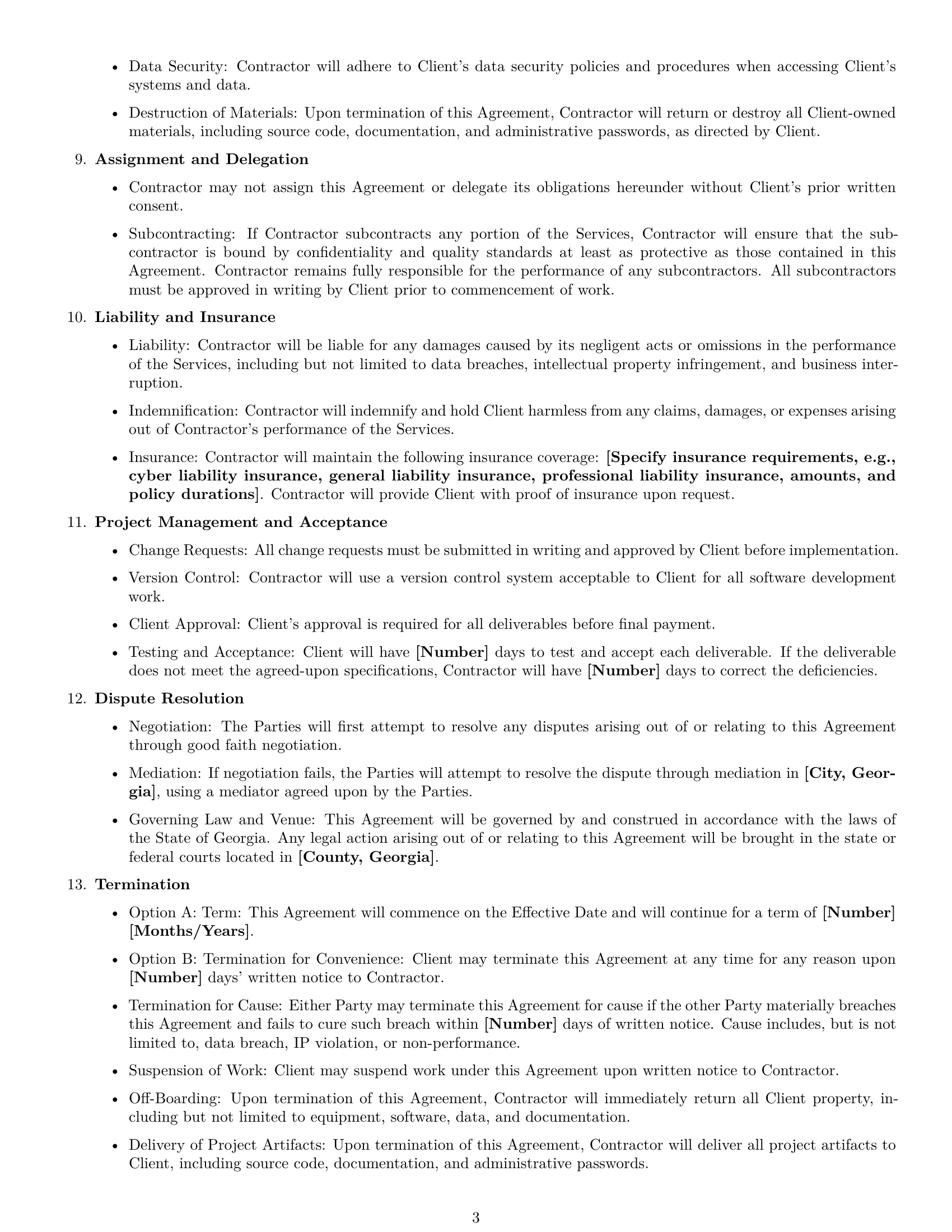 Preview page 3 of Free Georgia IT independent contractor agreement template