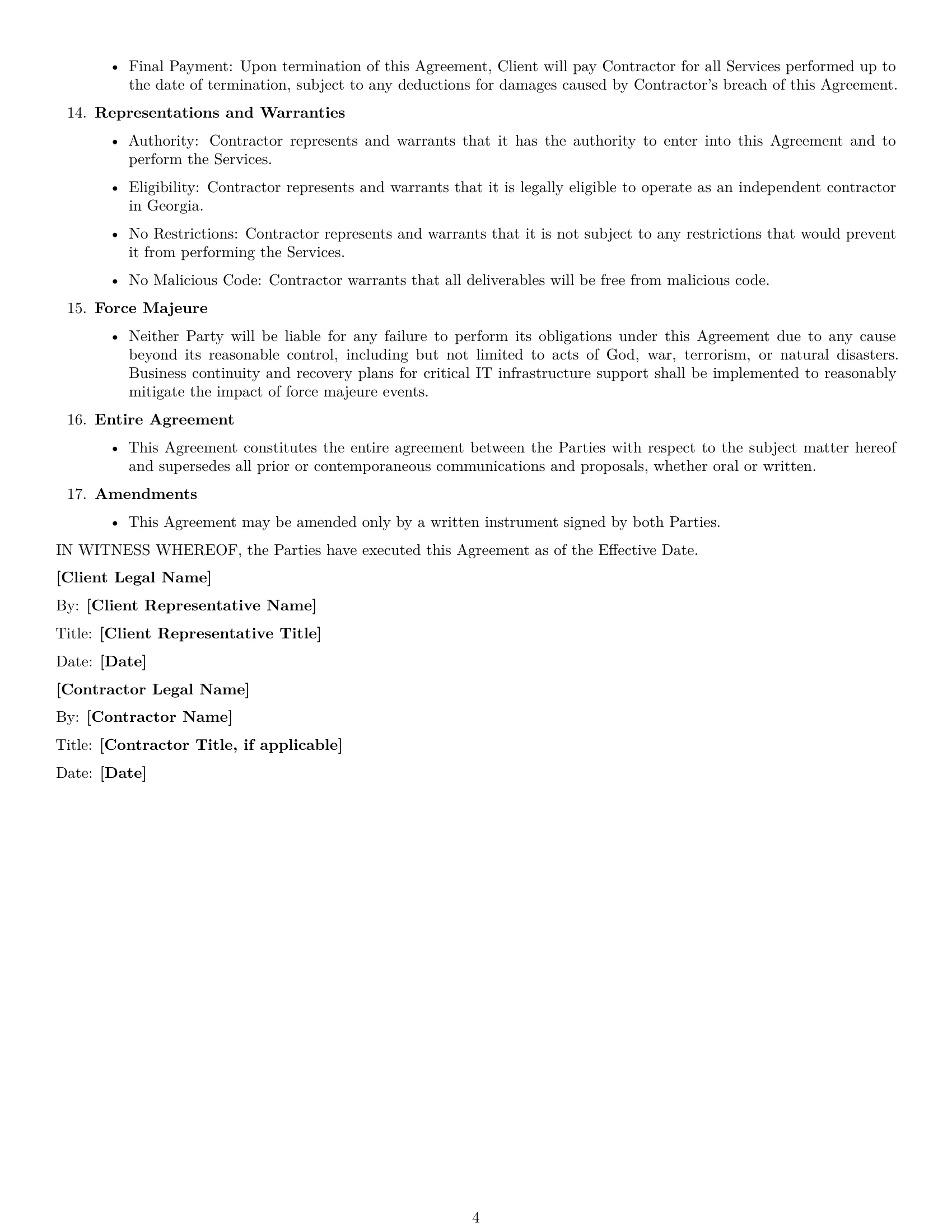 Preview page 4 of Free Georgia IT independent contractor agreement template