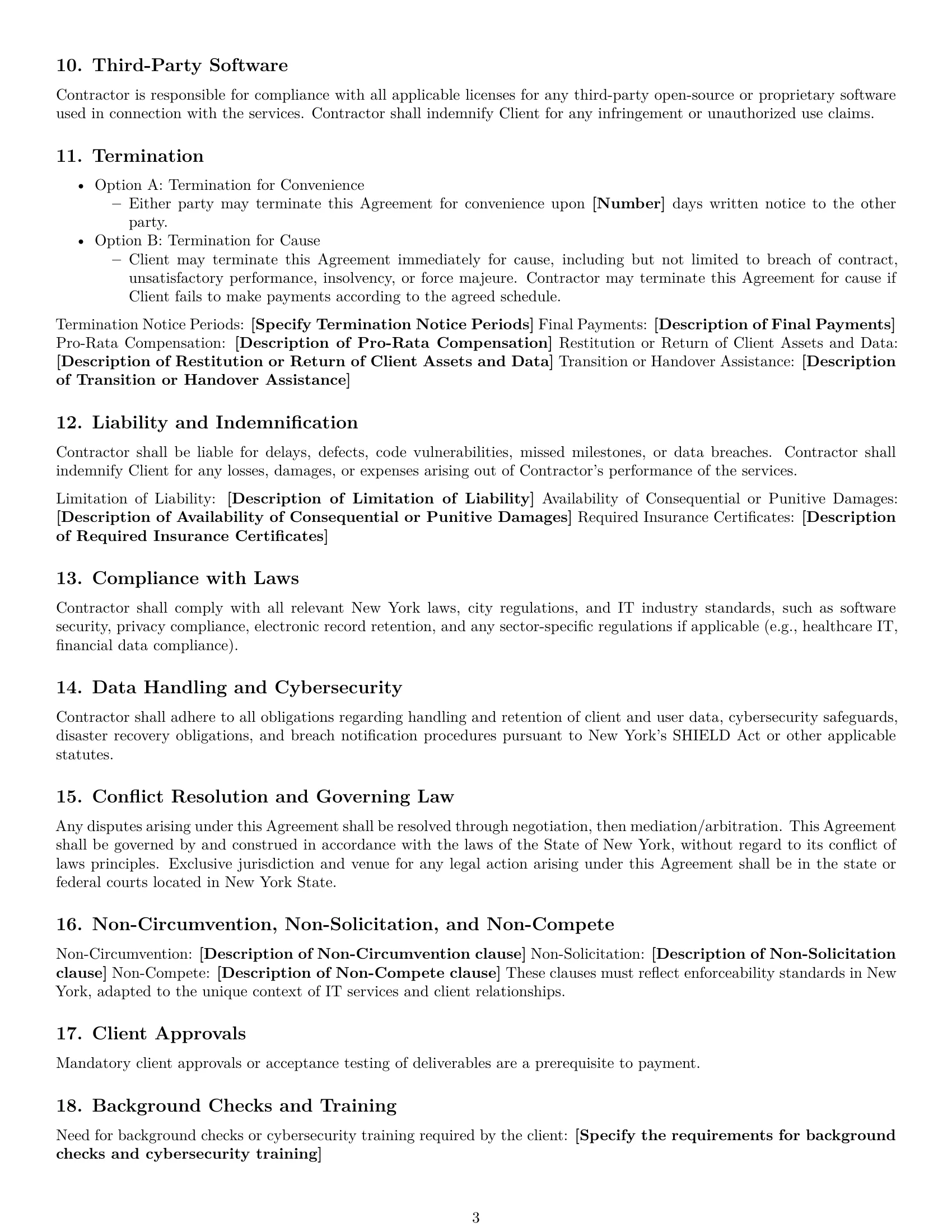 Preview page 3 of Free New York IT independent contractor agreement template