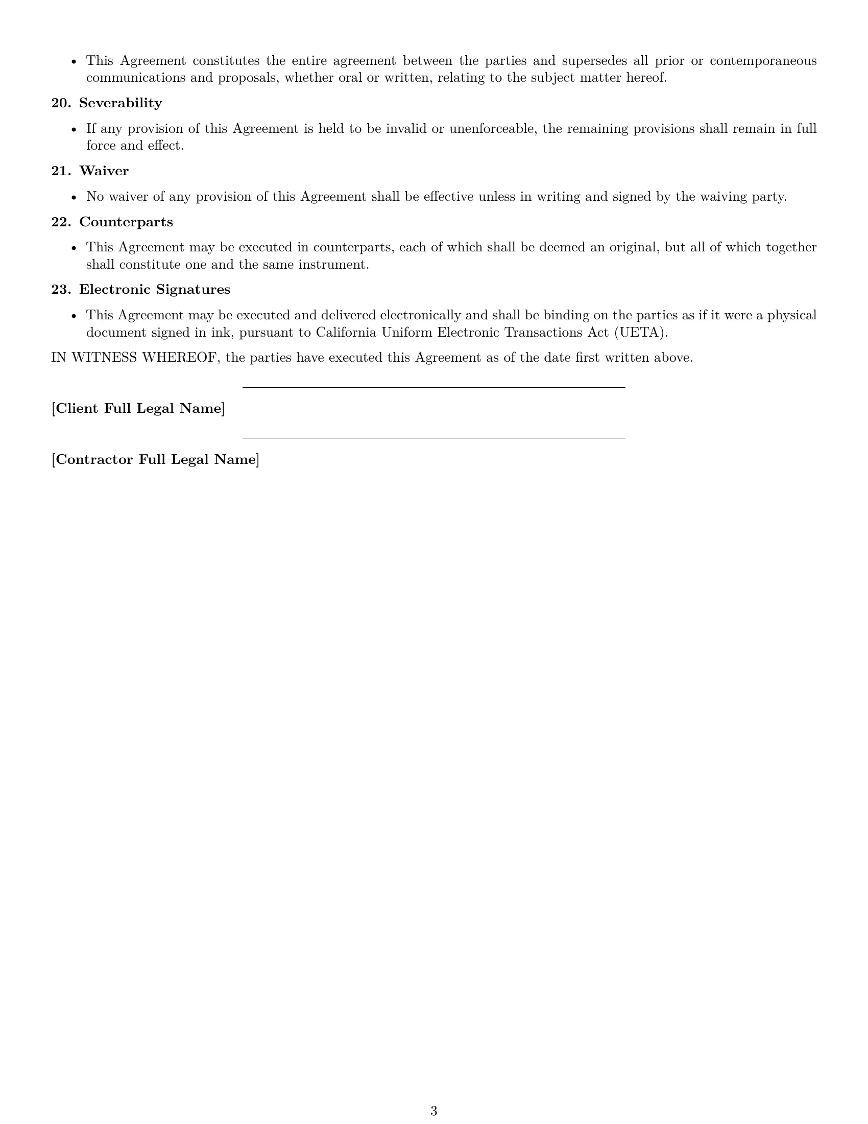 Preview page 3 of Free California IT independent contractor agreement template