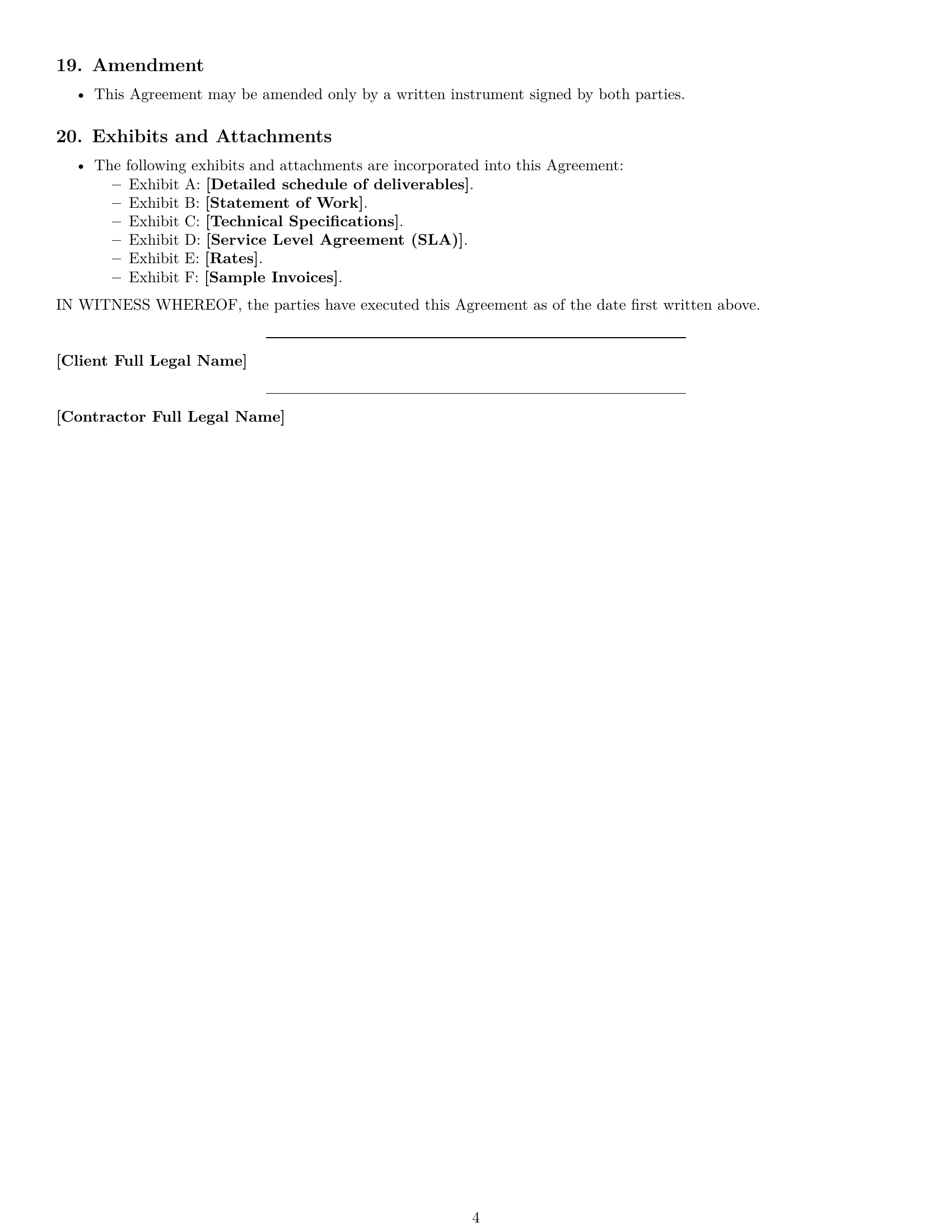 Preview page 4 of Free Wyoming IT independent contractor agreement template
