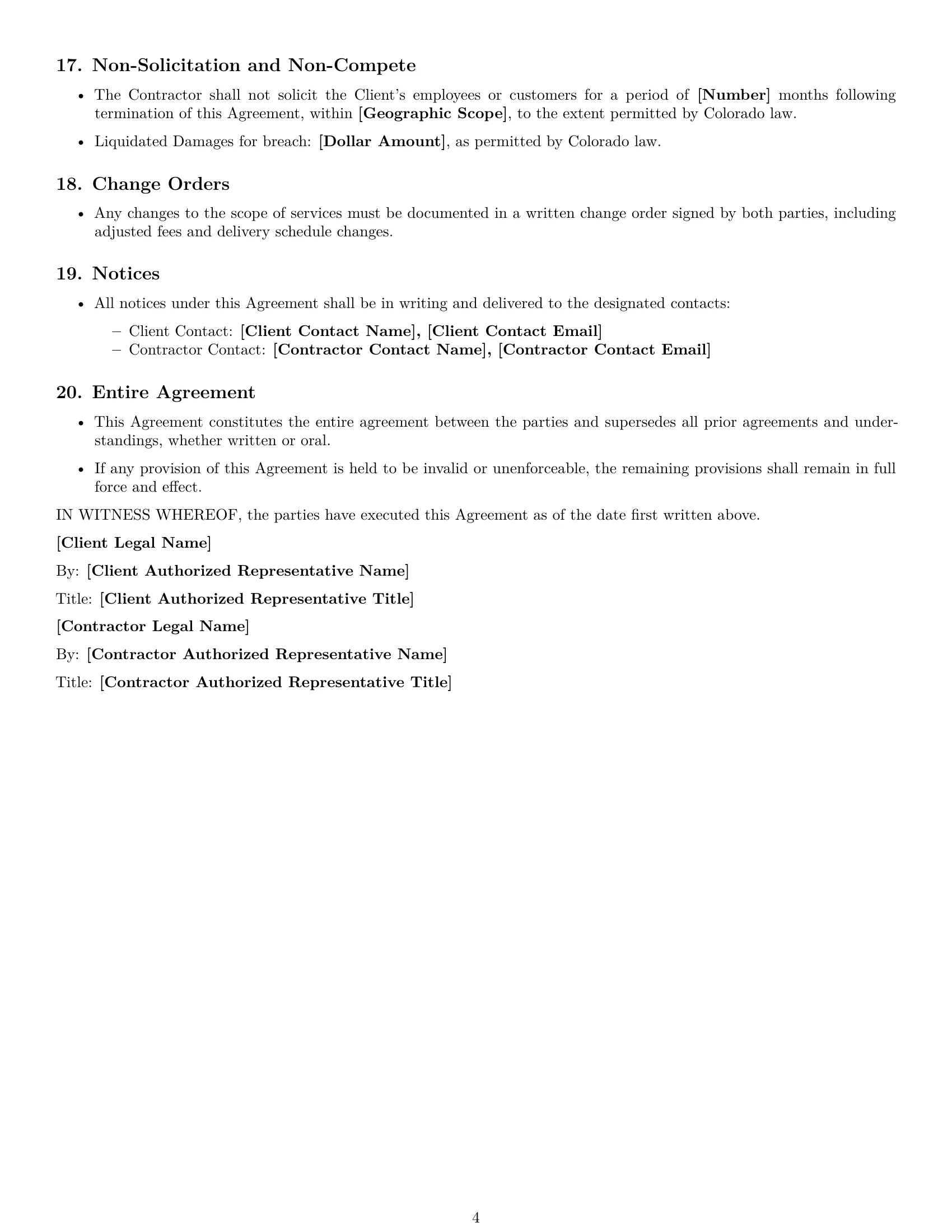 Preview page 4 of Free Colorado IT independent contractor agreement template