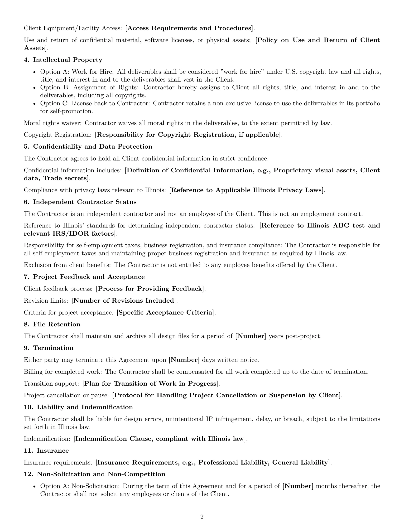 Preview page 2 of Free Illinois design independent contractor agreement template