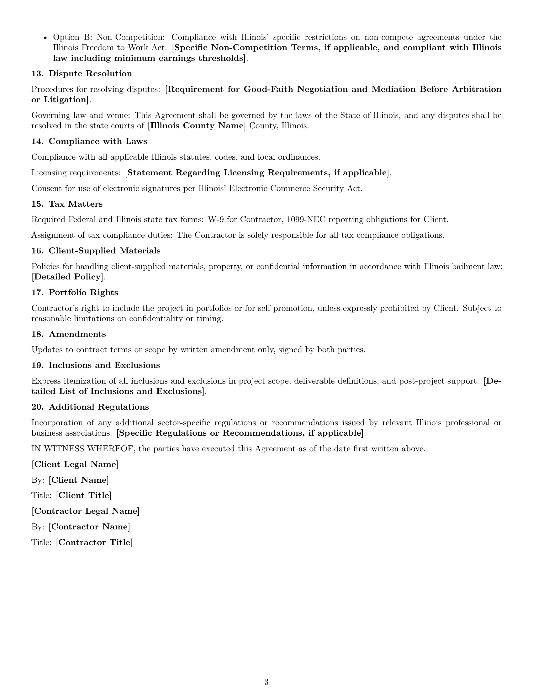 Preview page 3 of Free Illinois design independent contractor agreement template