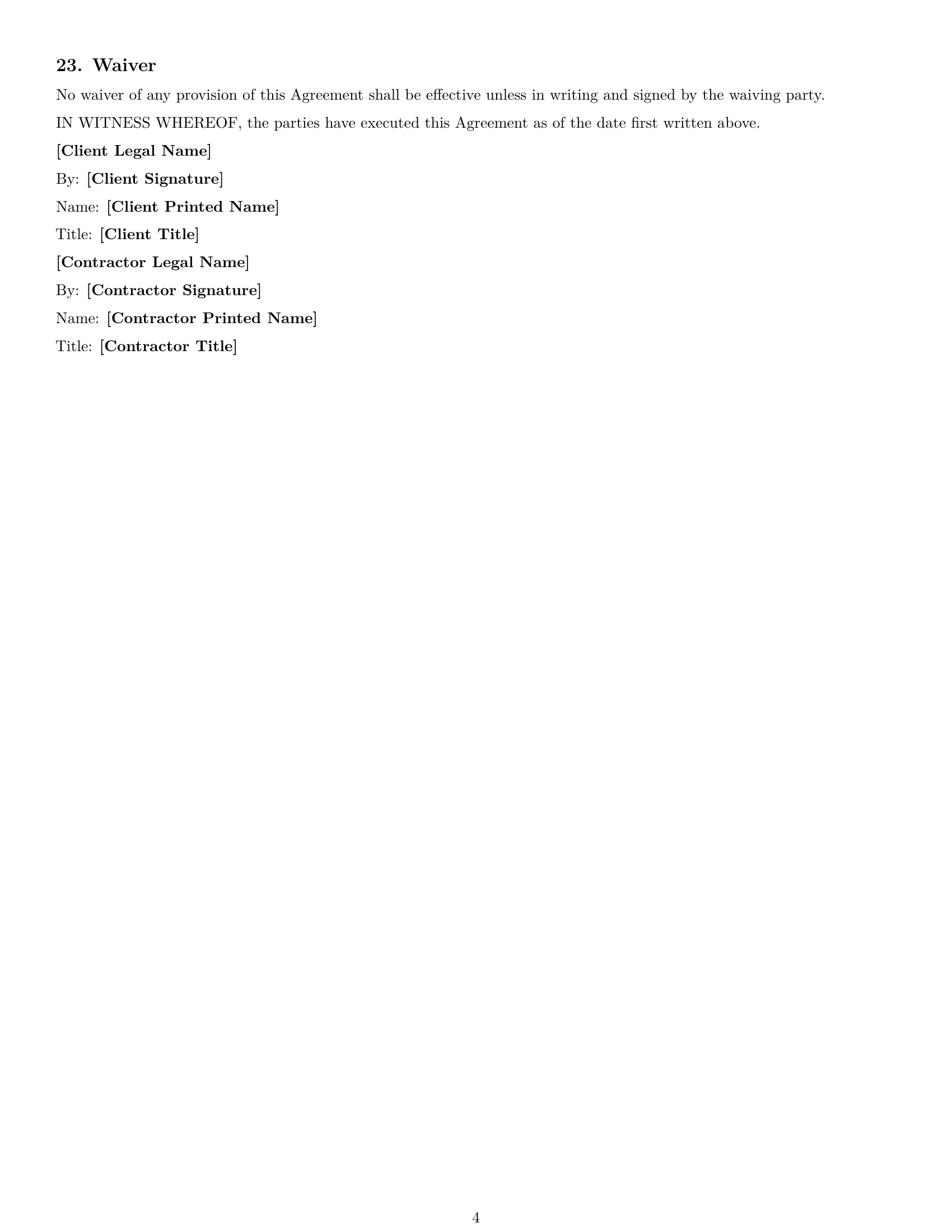 Preview page 4 of Free Kansas design independent contractor agreement template