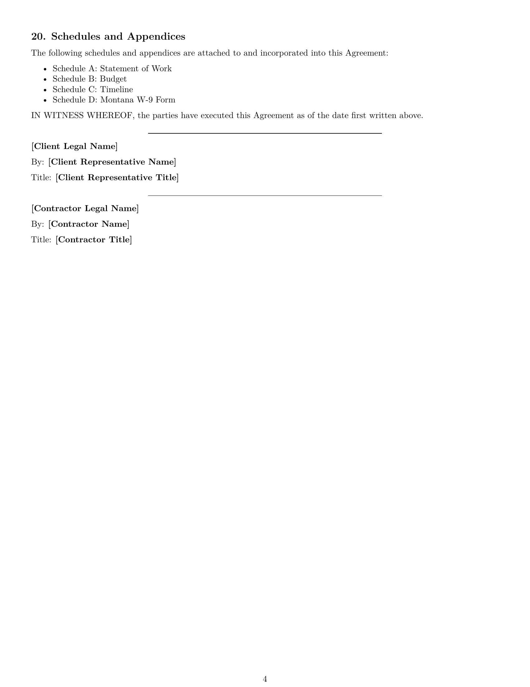 Preview page 4 of Free Montana design independent contractor agreement template