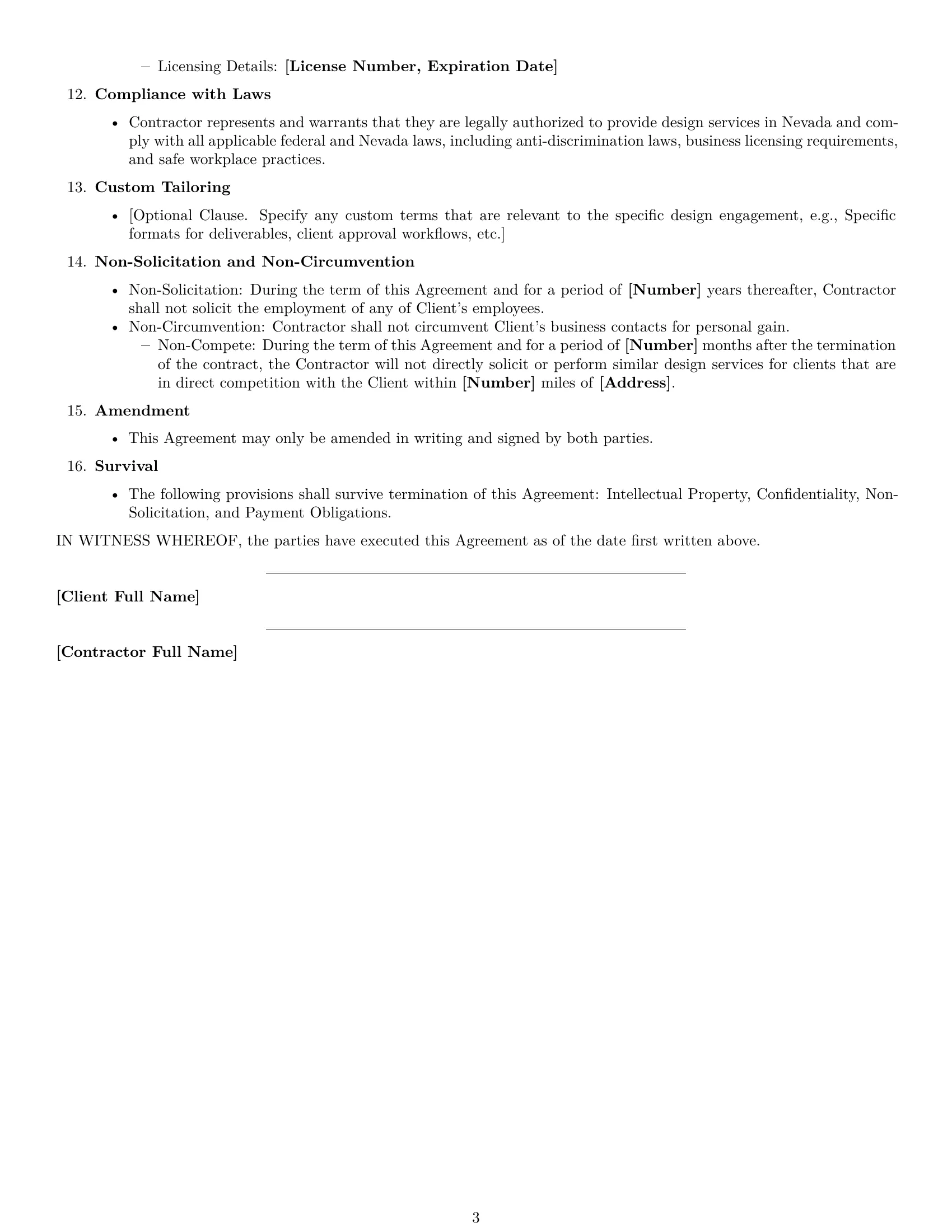 Preview page 3 of Free Nevada design independent contractor agreement template