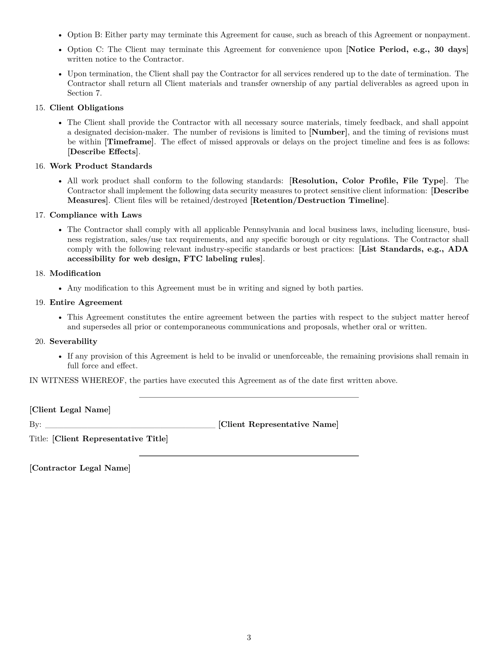Preview page 3 of Free Pennsylvania design independent contractor agreement template
