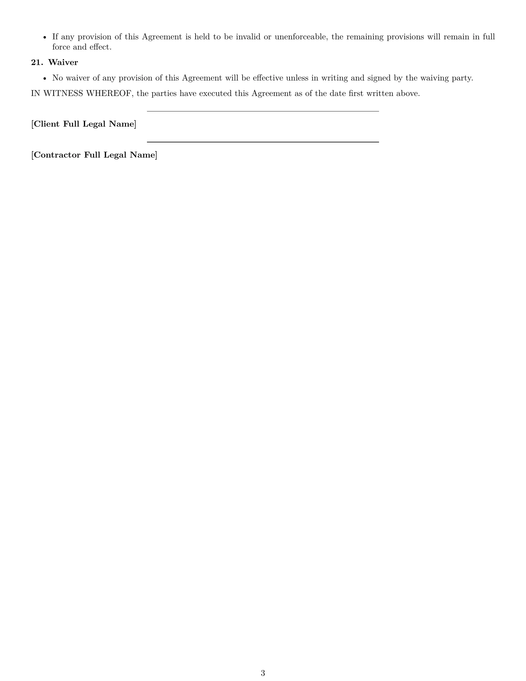 Preview page 3 of Free Vermont design independent contractor agreement template