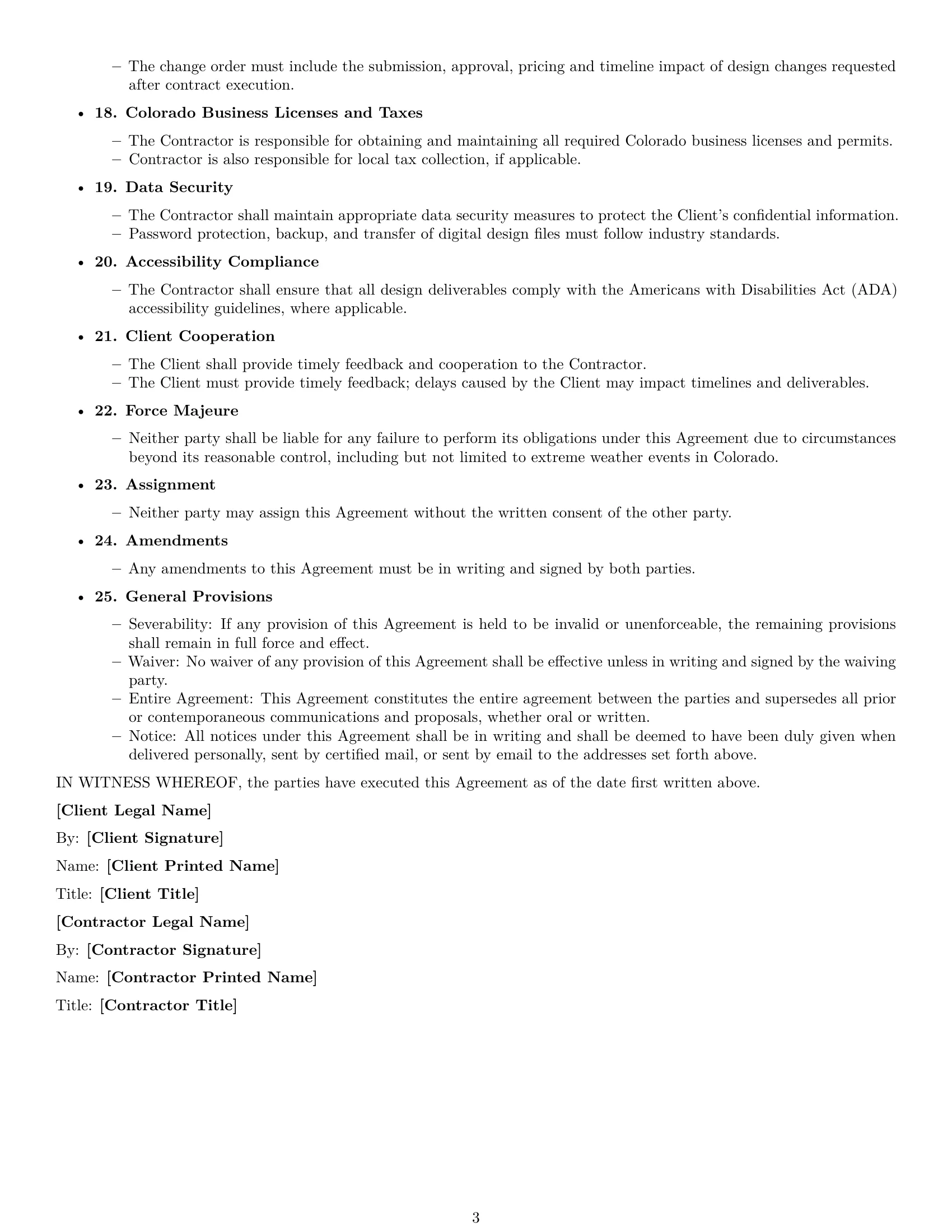 Preview page 3 of Free Colorado design independent contractor agreement template