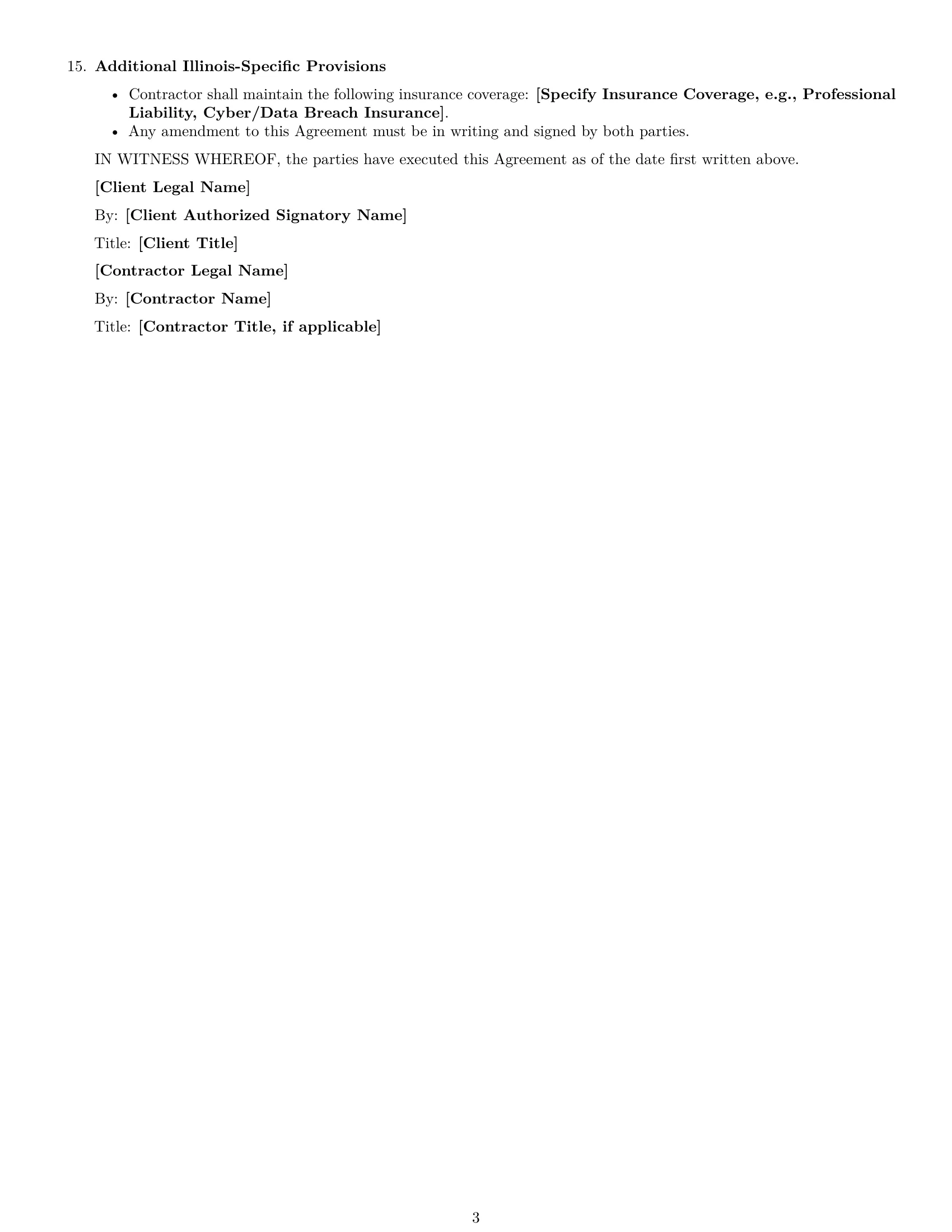 Preview page 3 of Free Illinois marketing independent contractor agreement template