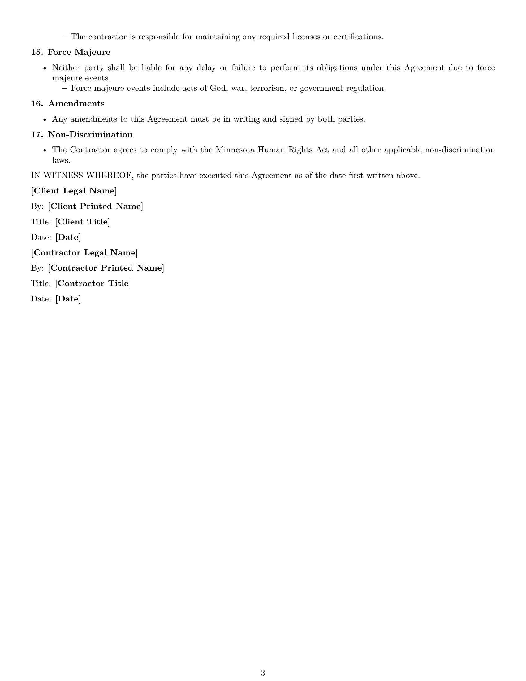 Preview page 3 of Free Minnesota marketing independent contractor agreement template