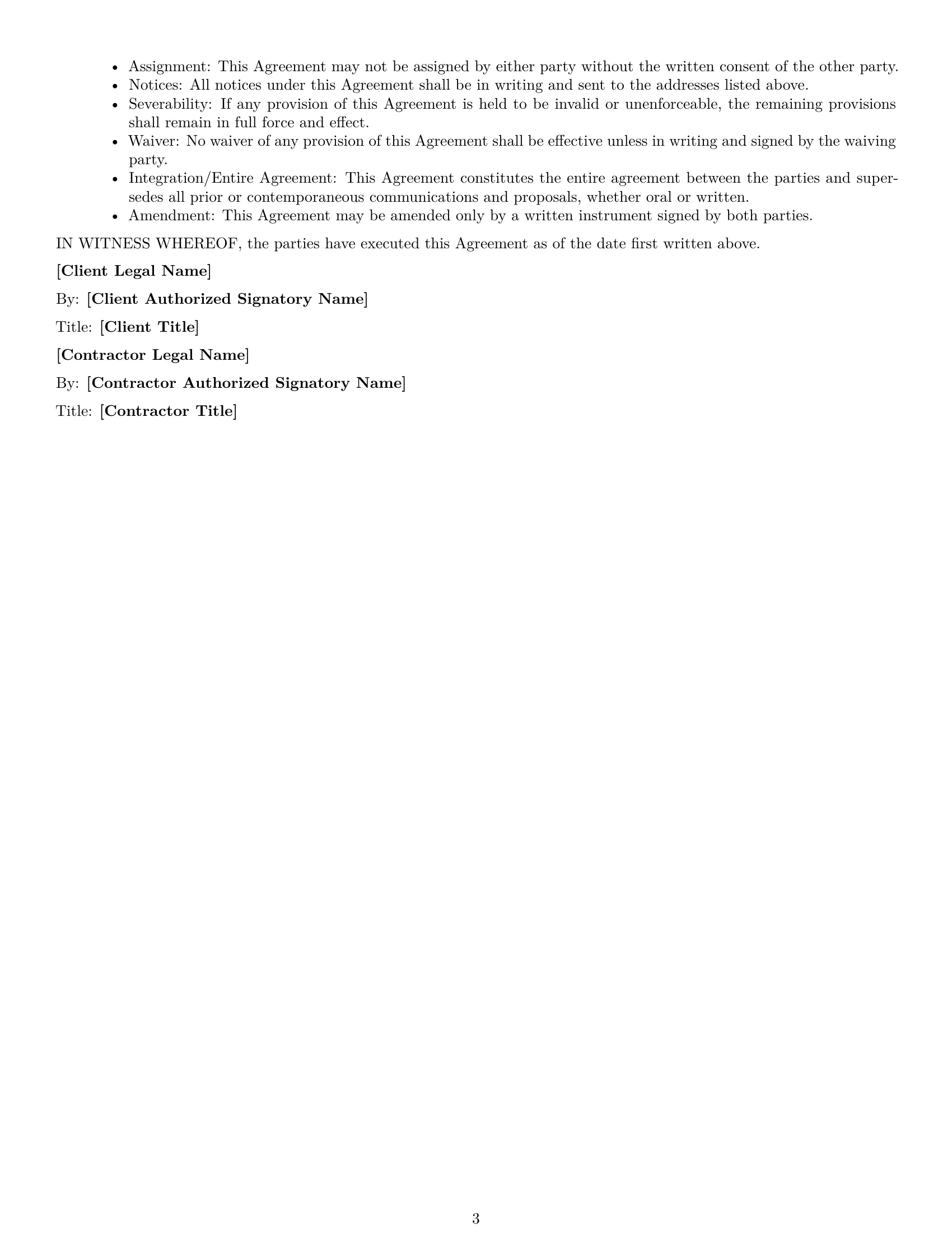 Preview page 3 of Free Mississippi marketing independent contractor agreement template