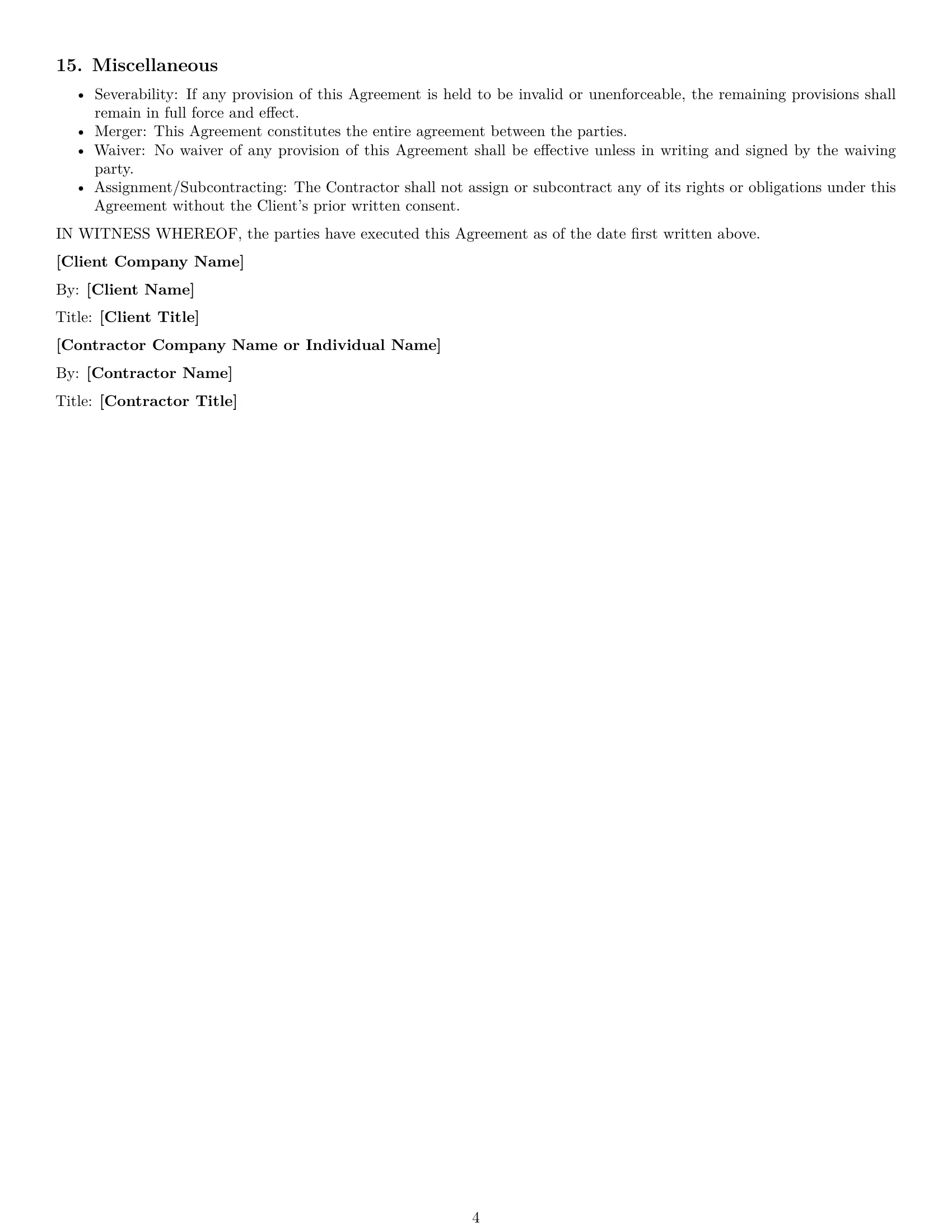Preview page 4 of Free Nevada marketing independent contractor agreement template