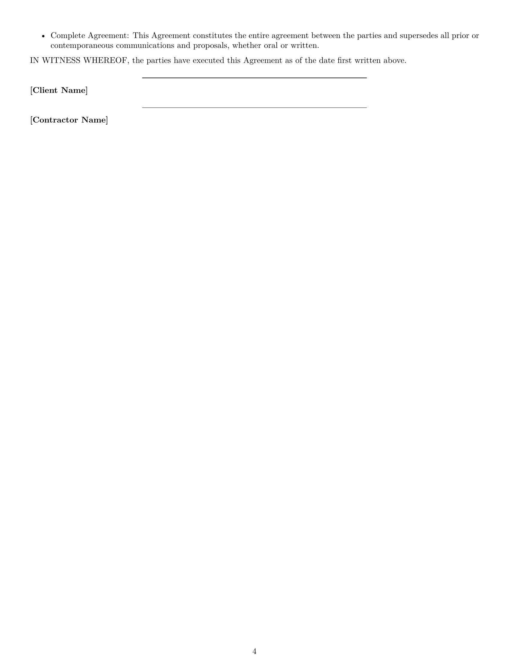Preview page 4 of Free Oregon marketing independent contractor agreement template
