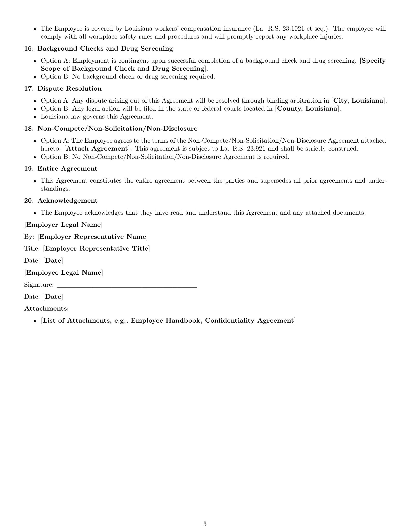 Preview page 3 of Free Louisiana office assistant employment contract template