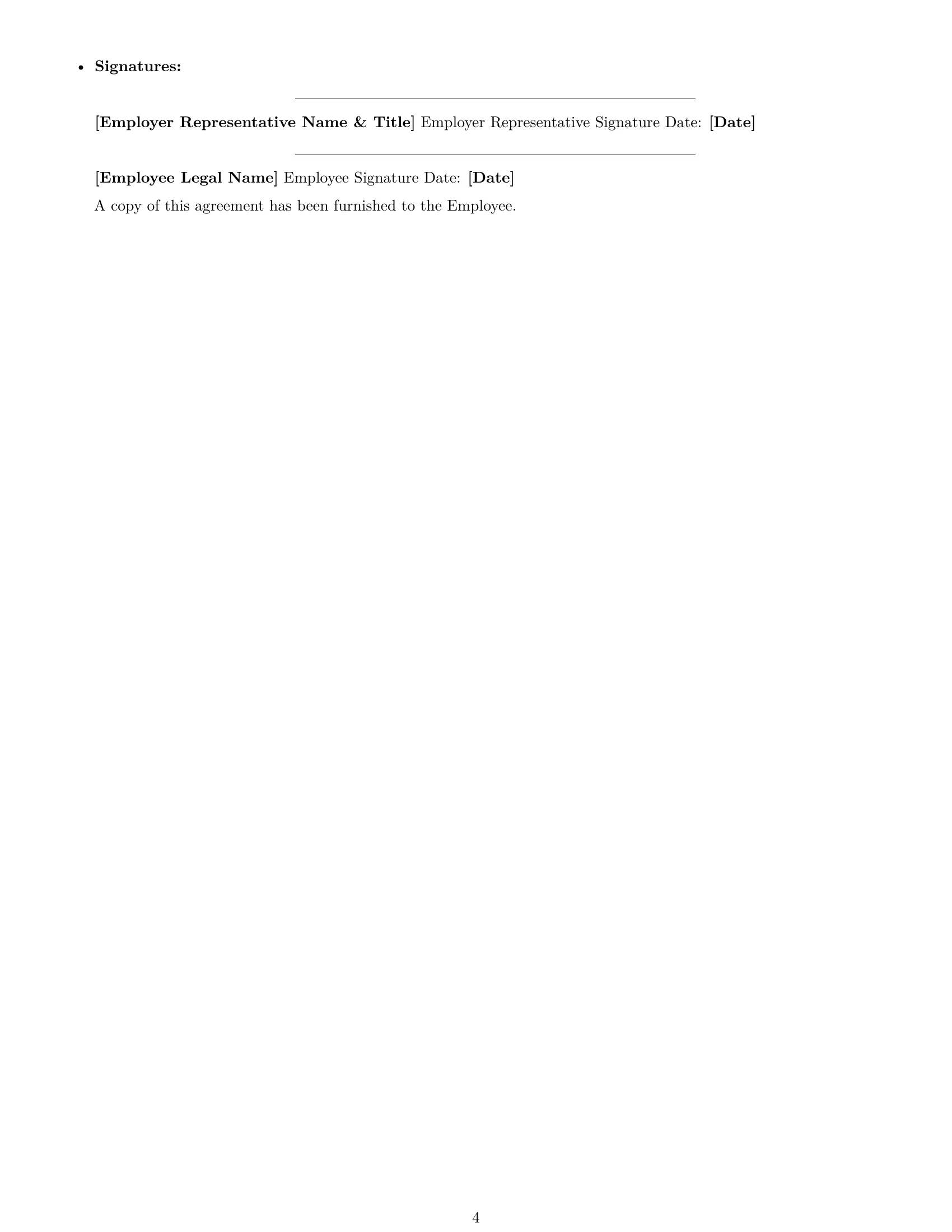 Preview page 4 of Free New York office assistant employment contract template