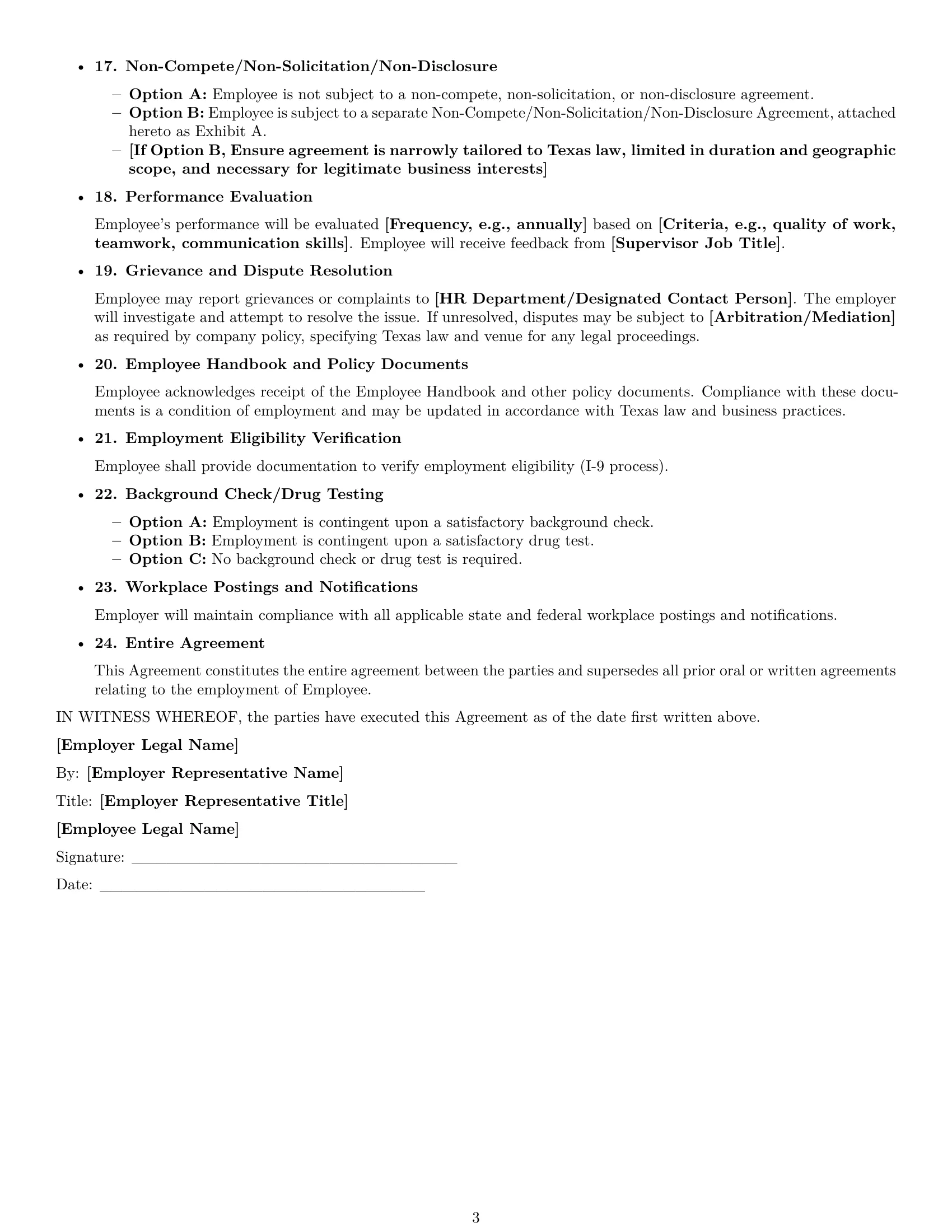 Preview page 3 of Free Texas office assistant employment contract template