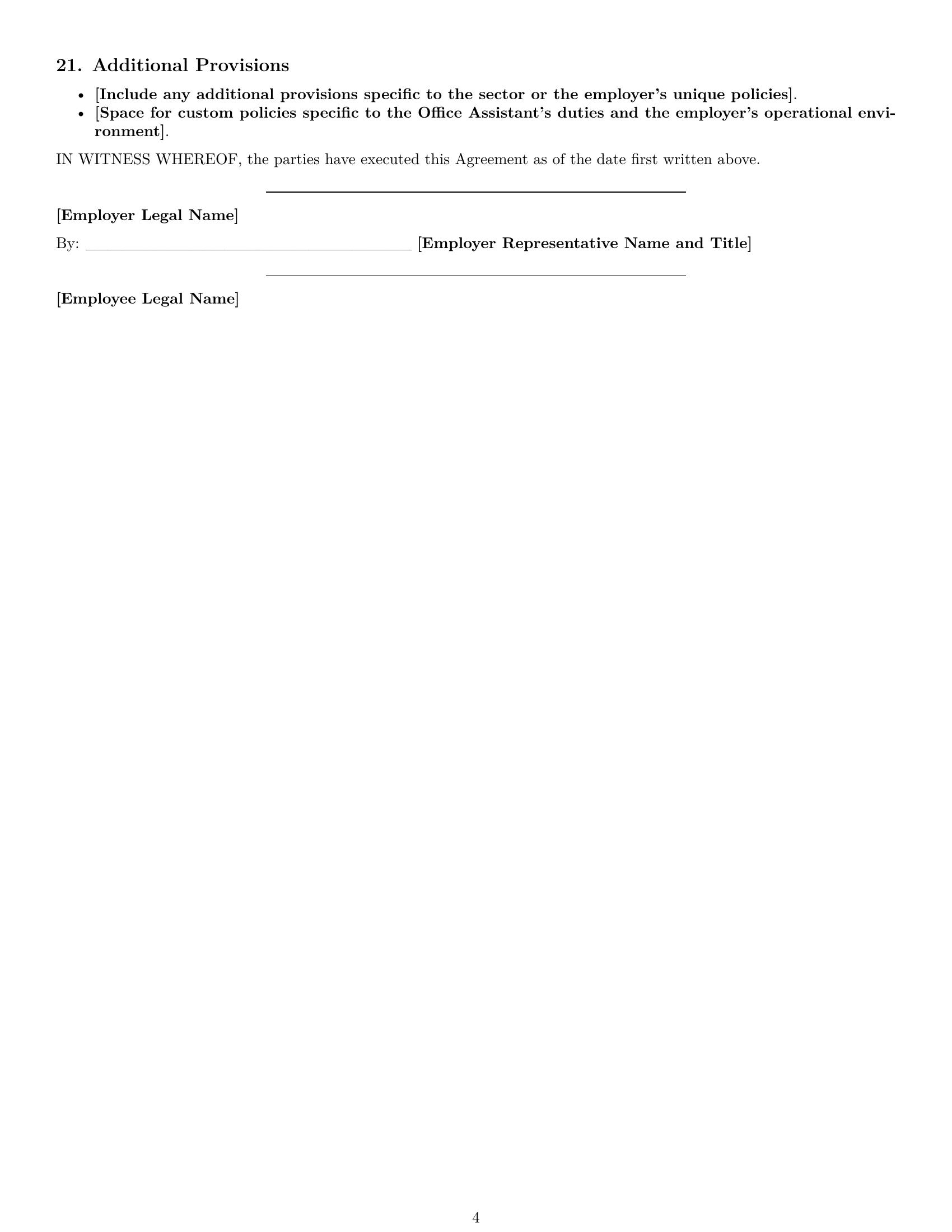 Preview page 4 of Free Virginia office assistant employment contract template