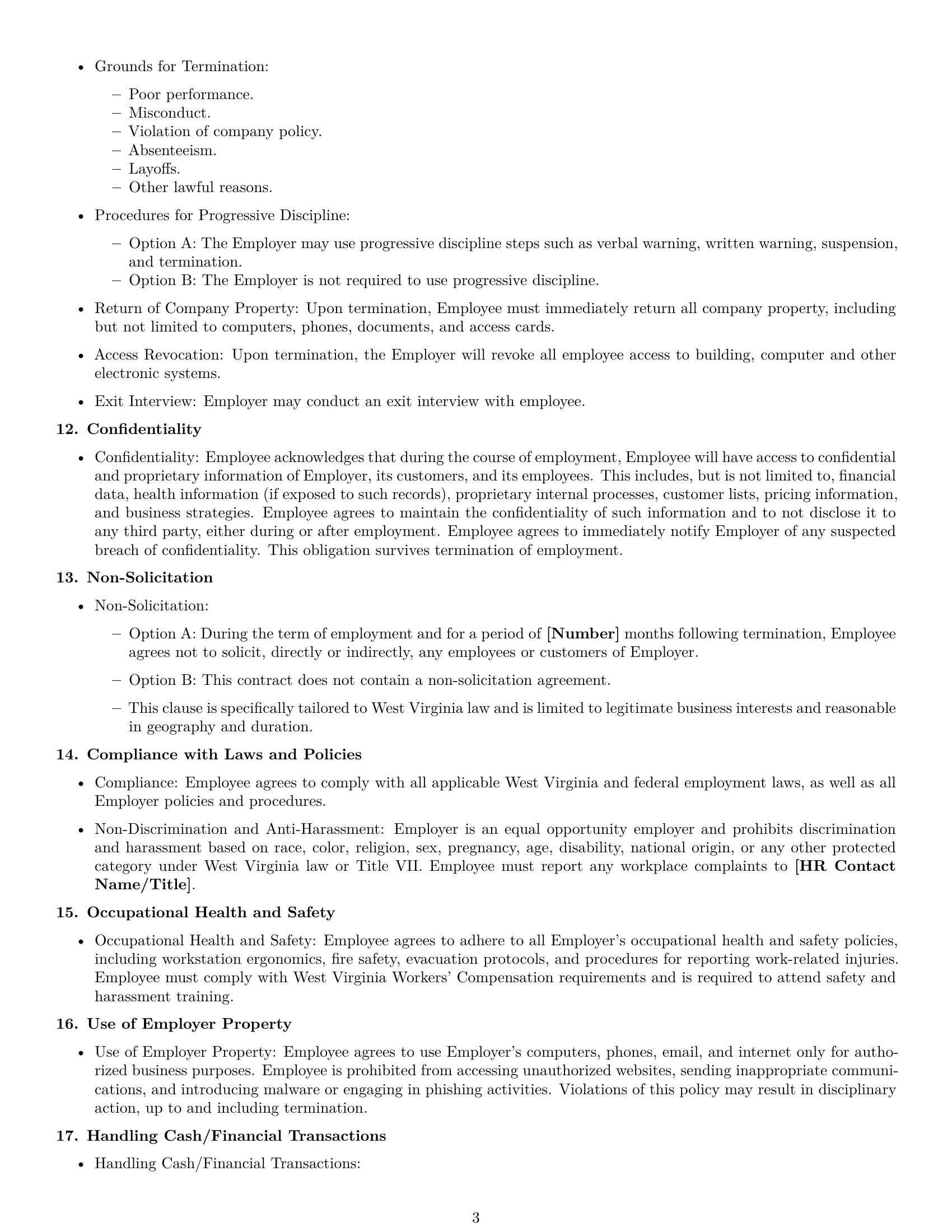 Preview page 3 of Free West Virginia office assistant employment contract template