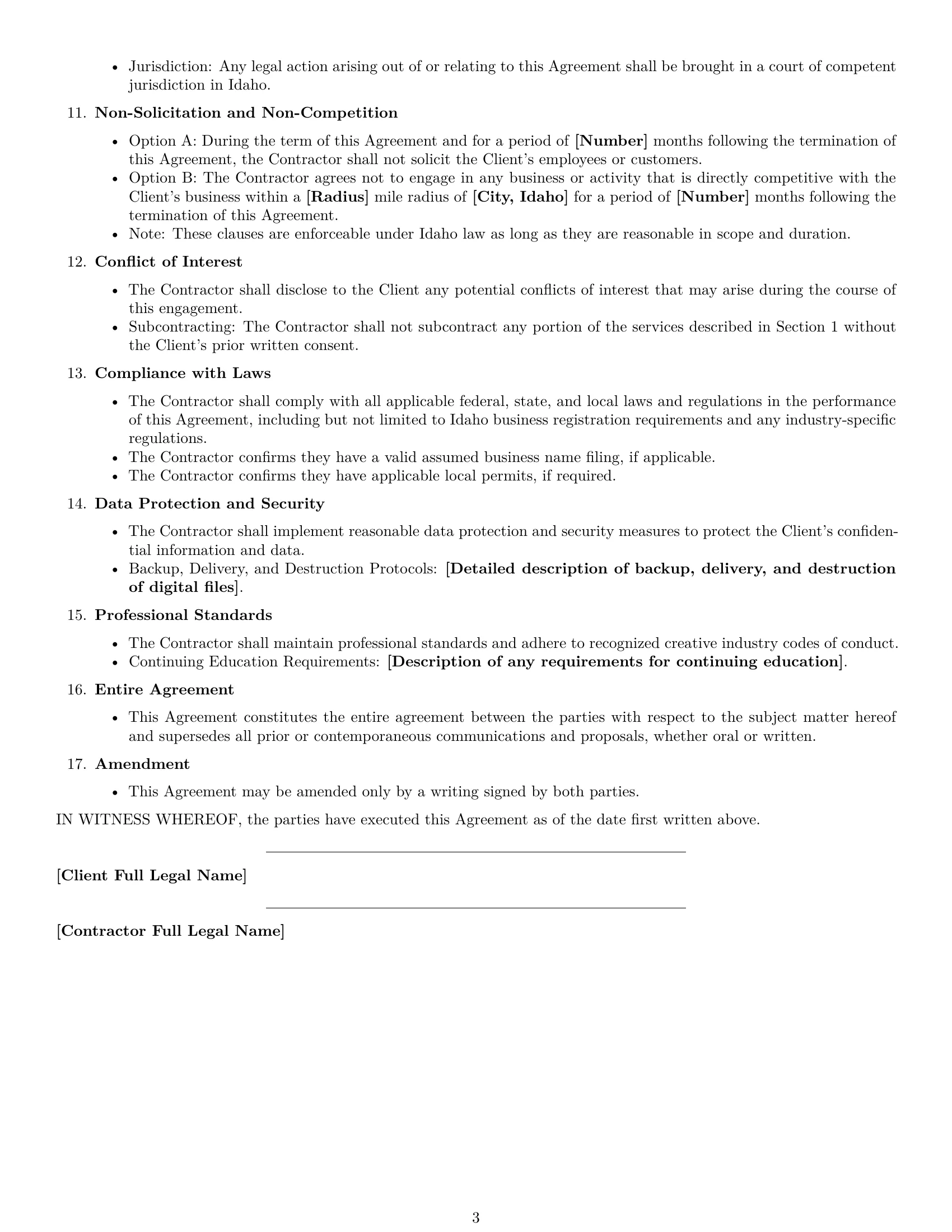 Preview page 3 of Free Idaho creative independent contractor agreement template