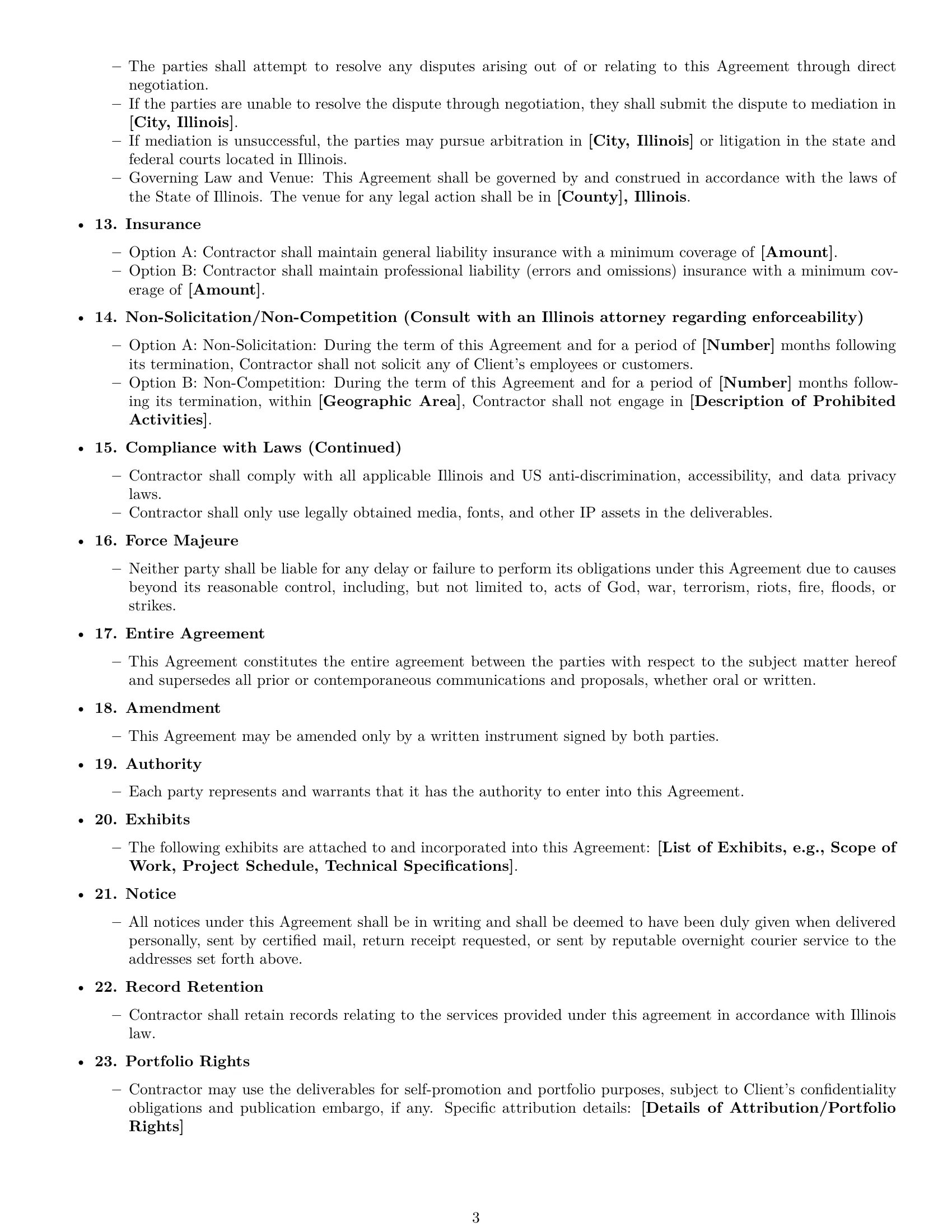Preview page 3 of Free Illinois creative independent contractor agreement template