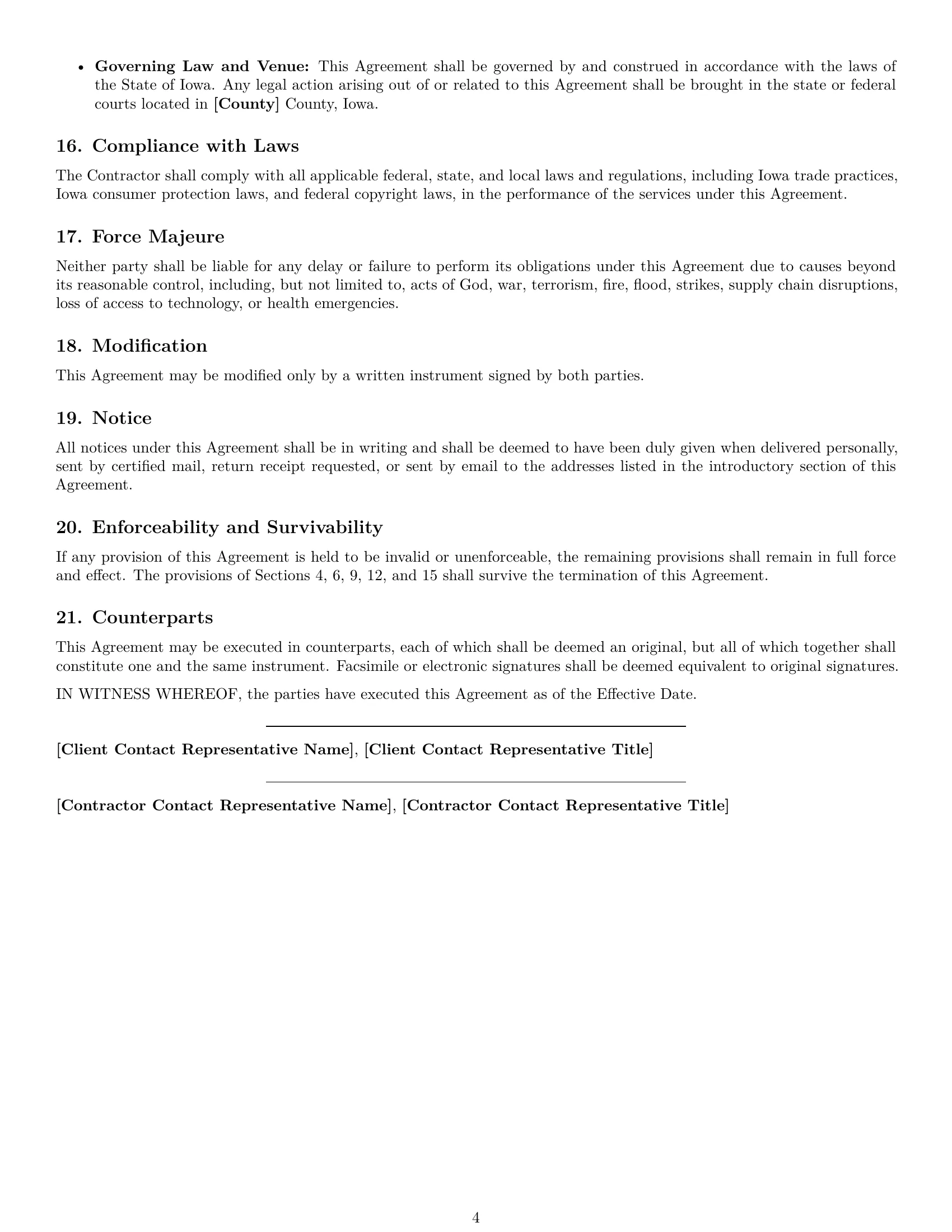 Preview page 4 of Free Iowa creative independent contractor agreement template