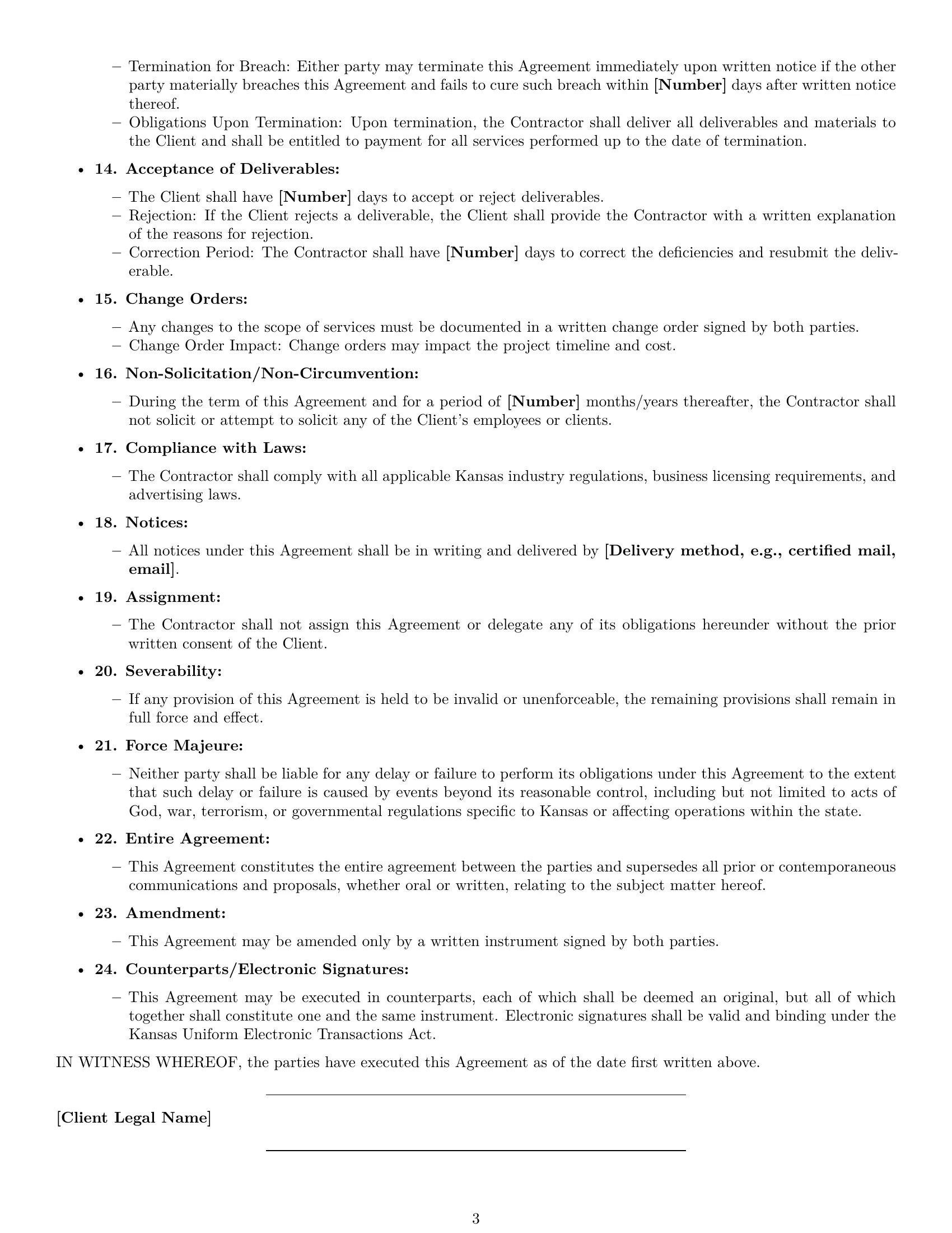 Preview page 3 of Free Kansas creative independent contractor agreement template
