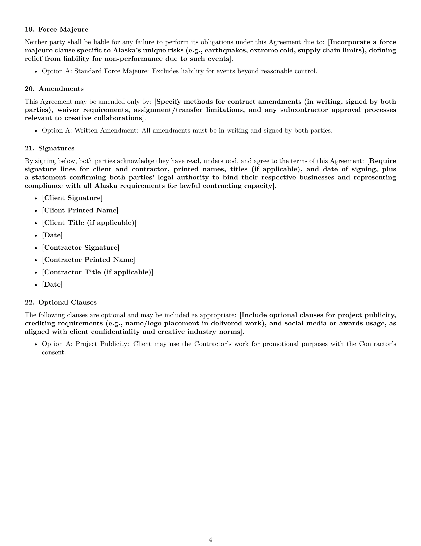 Preview page 4 of Free Alaska creative independent contractor agreement template