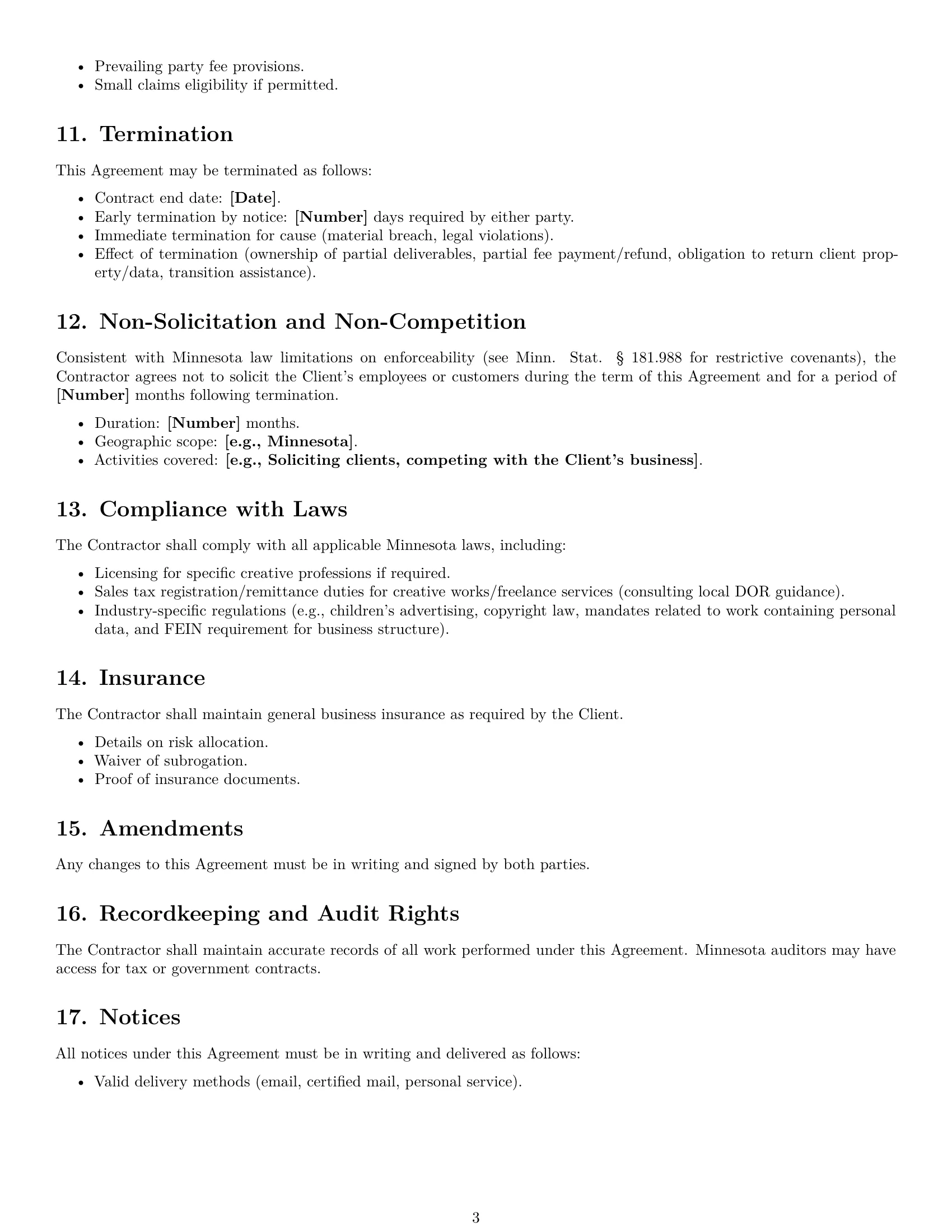 Preview page 3 of Free Minnesota creative independent contractor agreement template