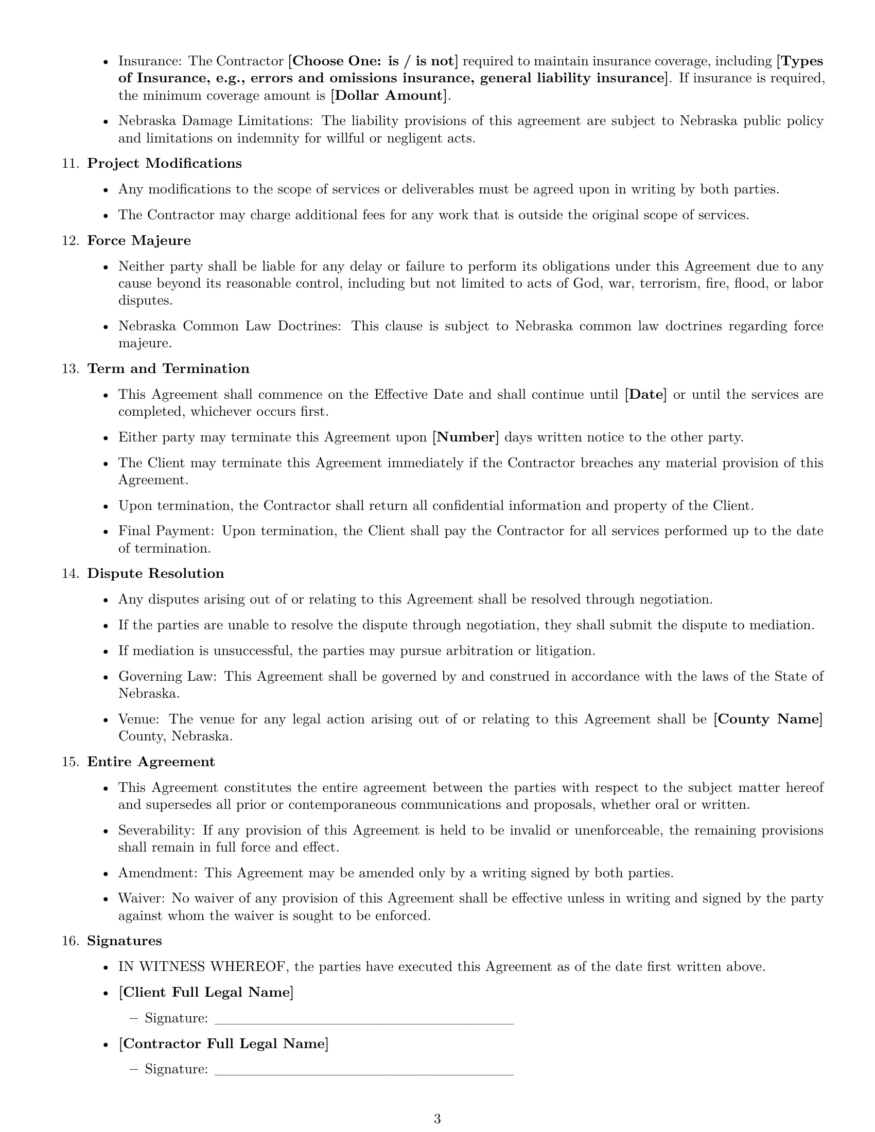 Preview page 3 of Free Nebraska creative independent contractor agreement template