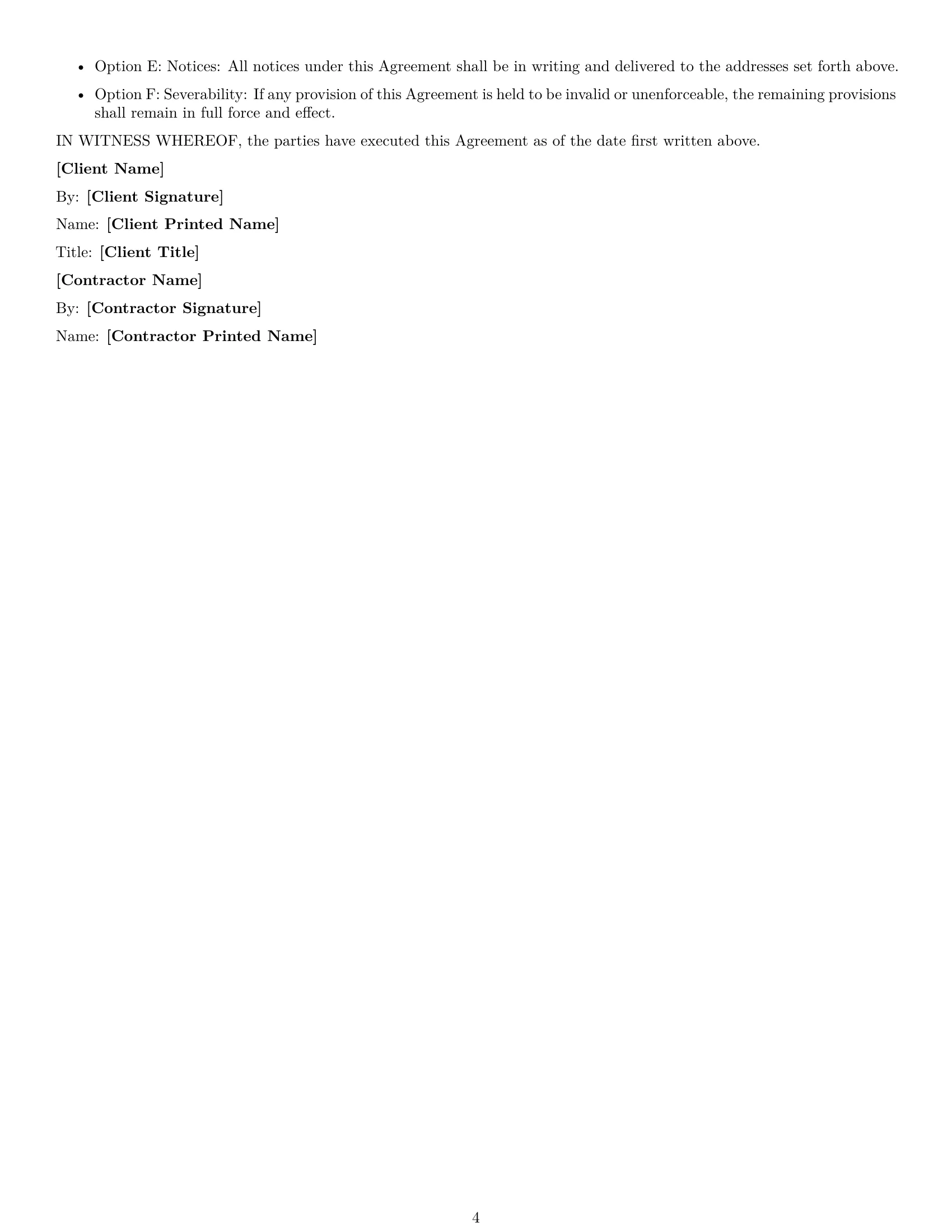 Preview page 4 of Free Nevada creative independent contractor agreement template