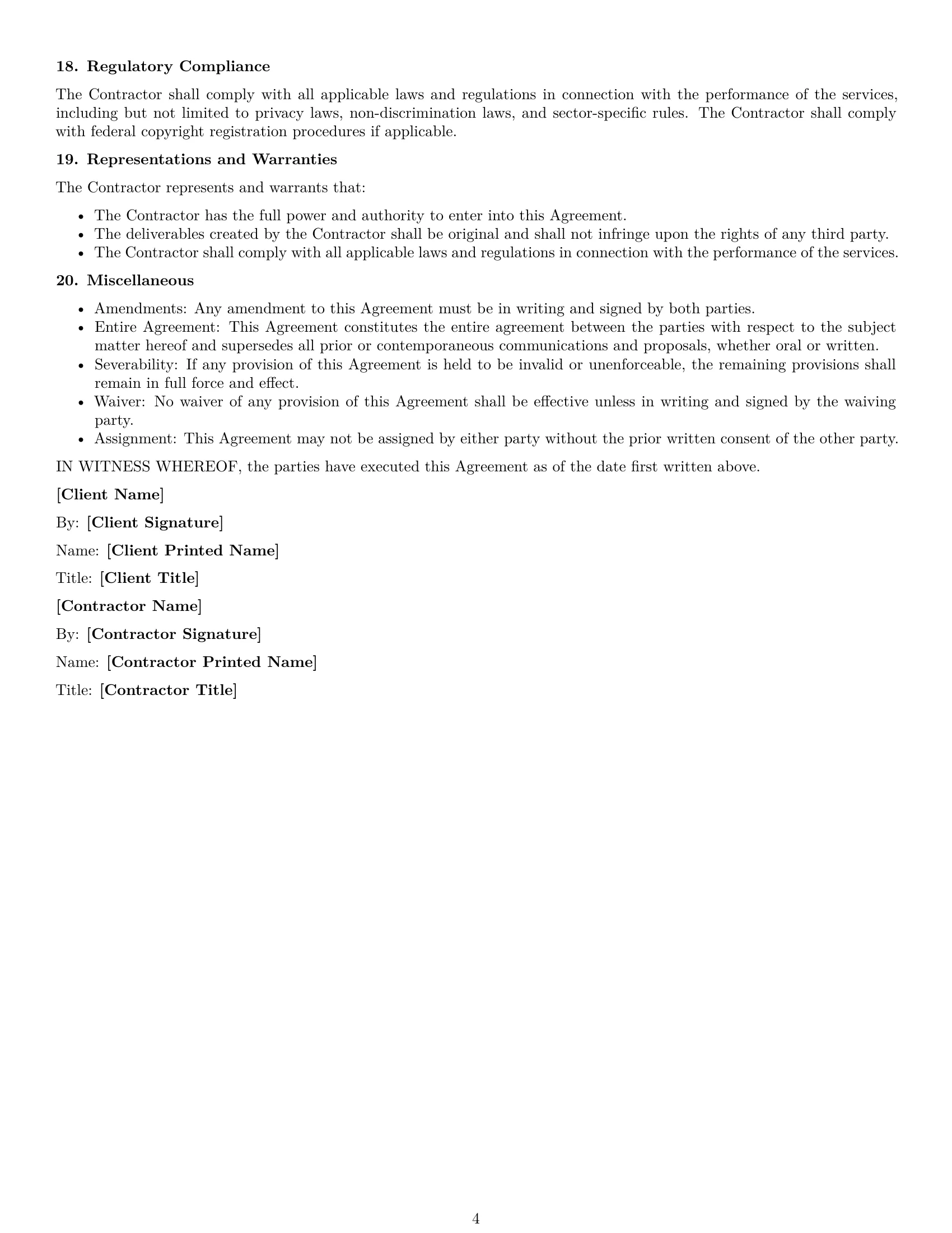 Preview page 4 of Free New Hampshire creative independent contractor agreement template