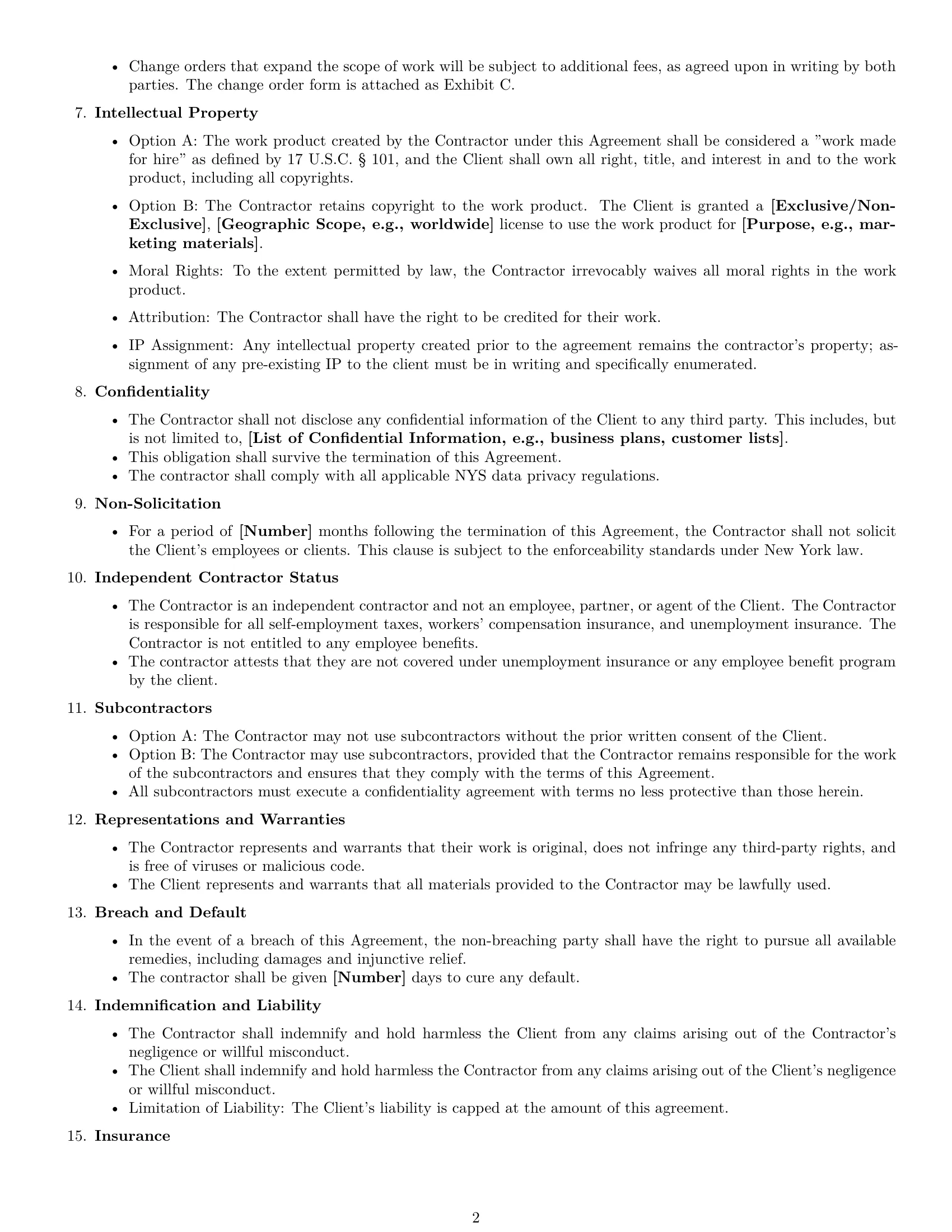 Preview page 2 of Free New York creative independent contractor agreement template