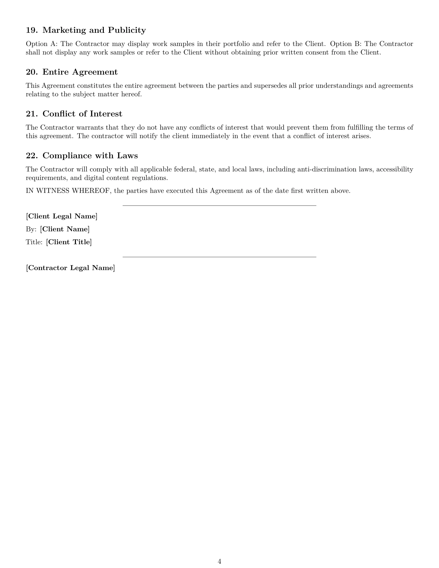 Preview page 4 of Free North Carolina creative independent contractor agreement template