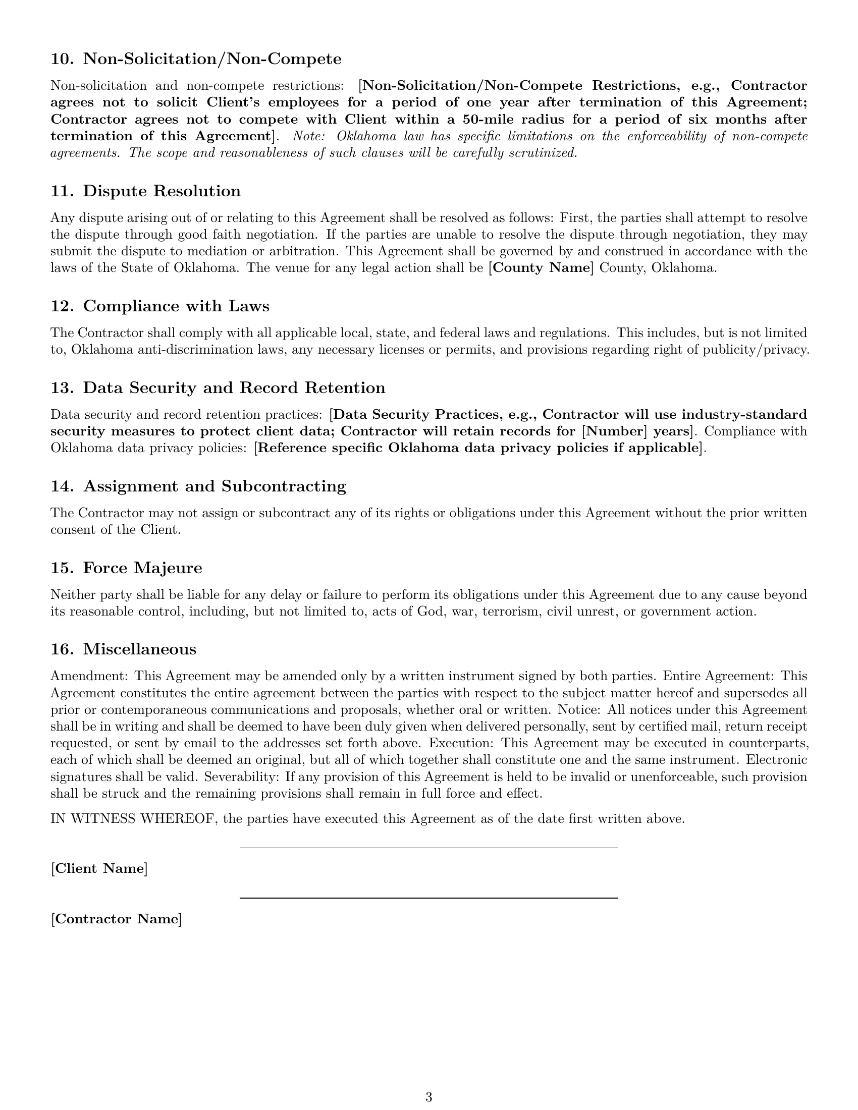 Preview page 3 of Free Oklahoma creative independent contractor agreement template