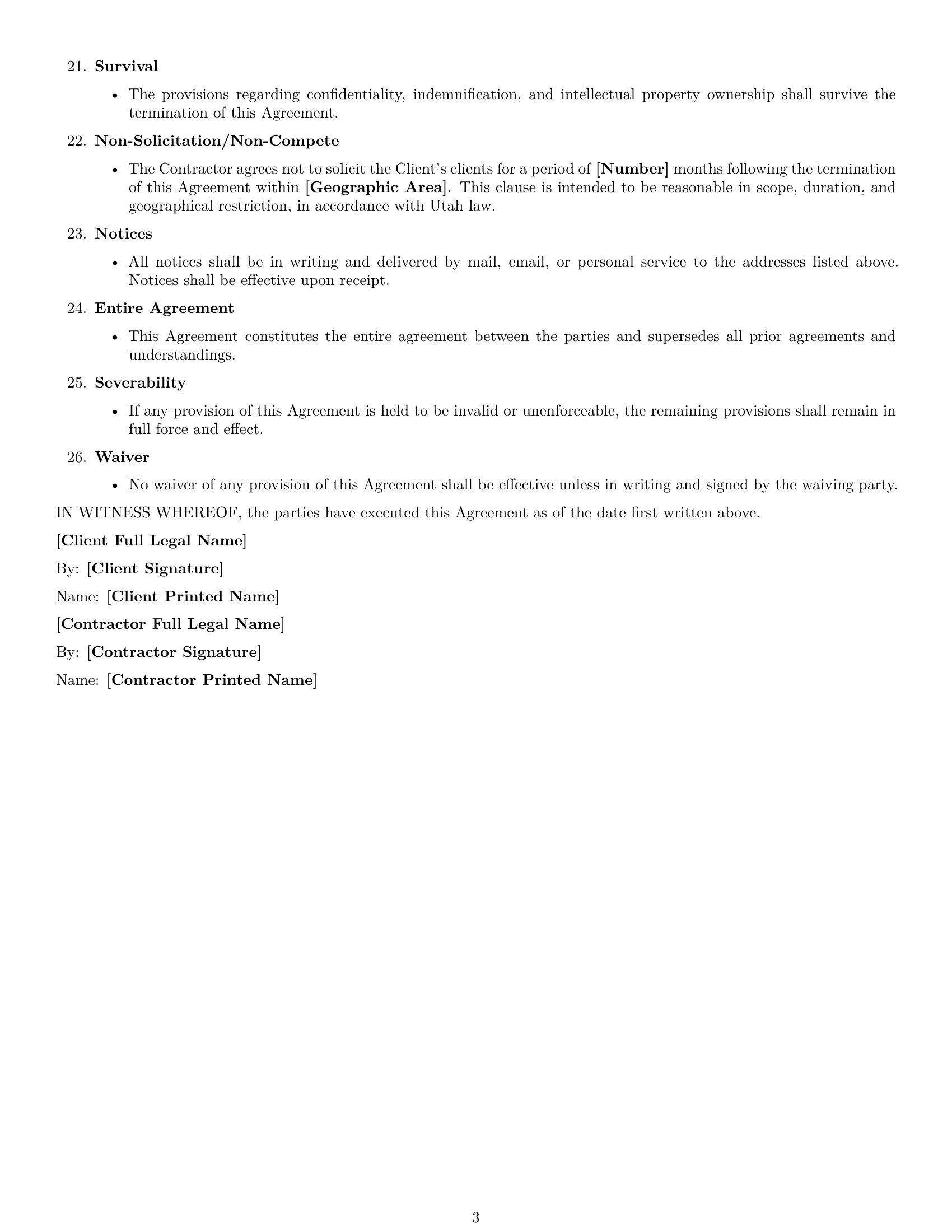 Preview page 3 of Free Utah creative independent contractor agreement template