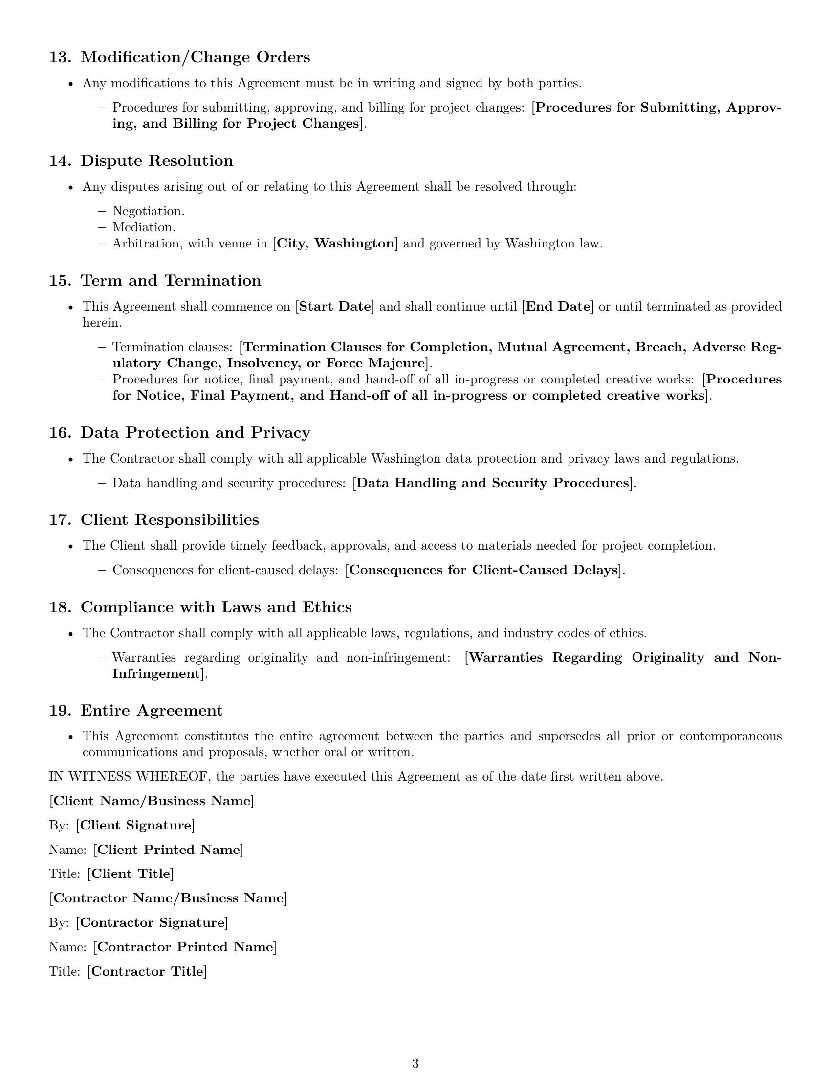 Preview page 3 of Free Washington creative independent contractor agreement template