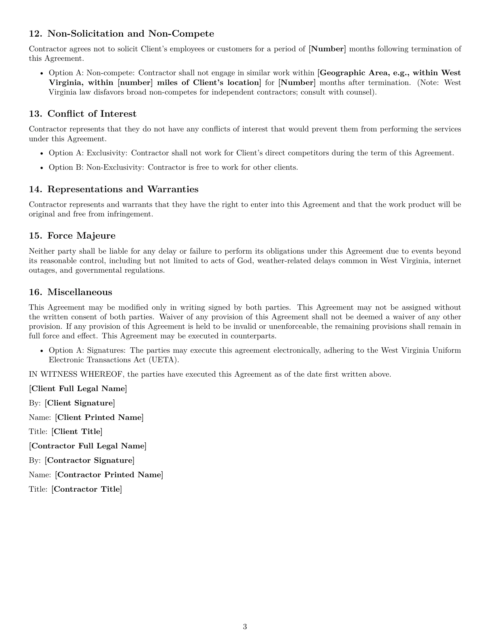 Preview page 3 of Free West Virginia creative independent contractor agreement template