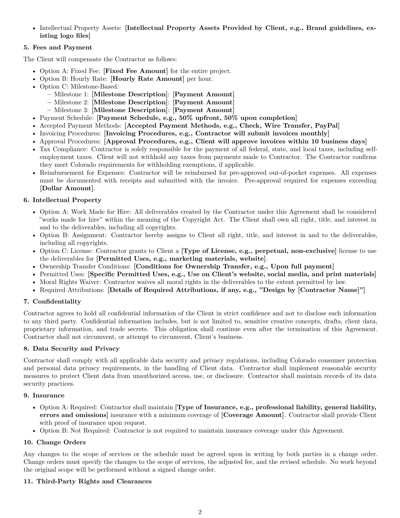 Preview page 2 of Free Colorado creative independent contractor agreement template