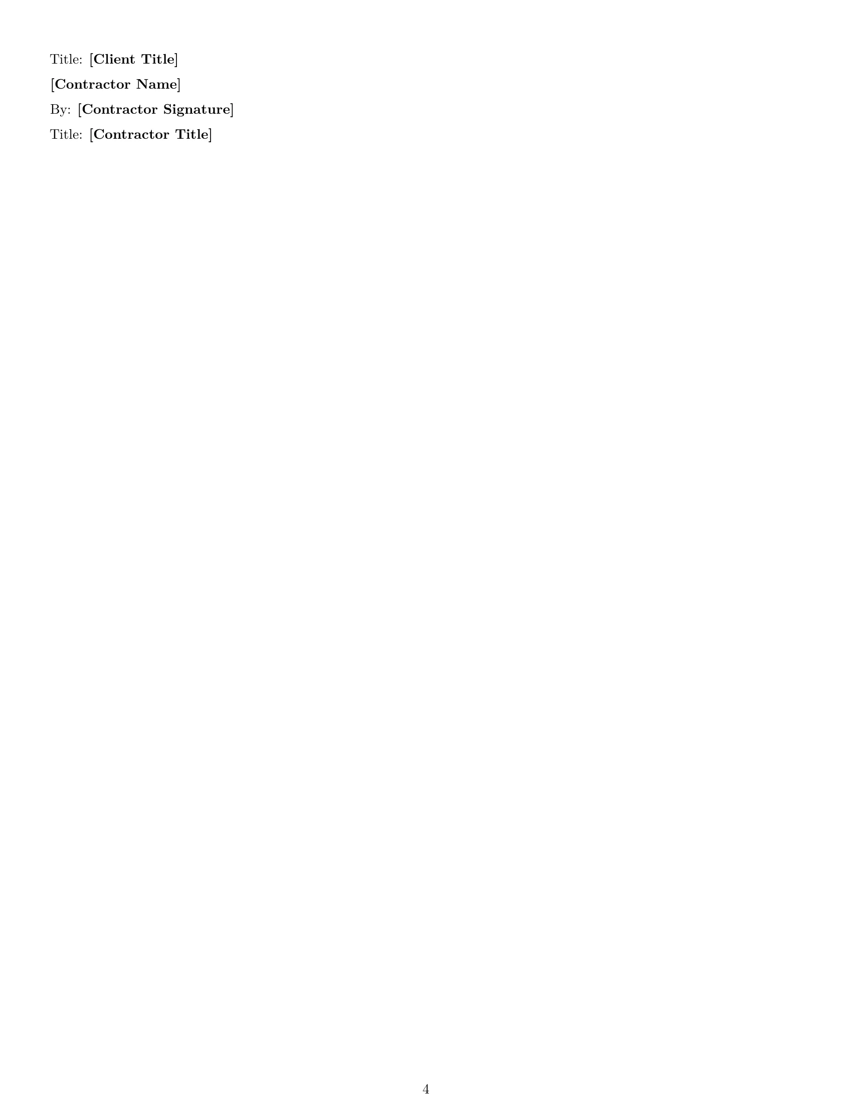 Preview page 4 of Free Pennsylvania construction independent contractor agreement template