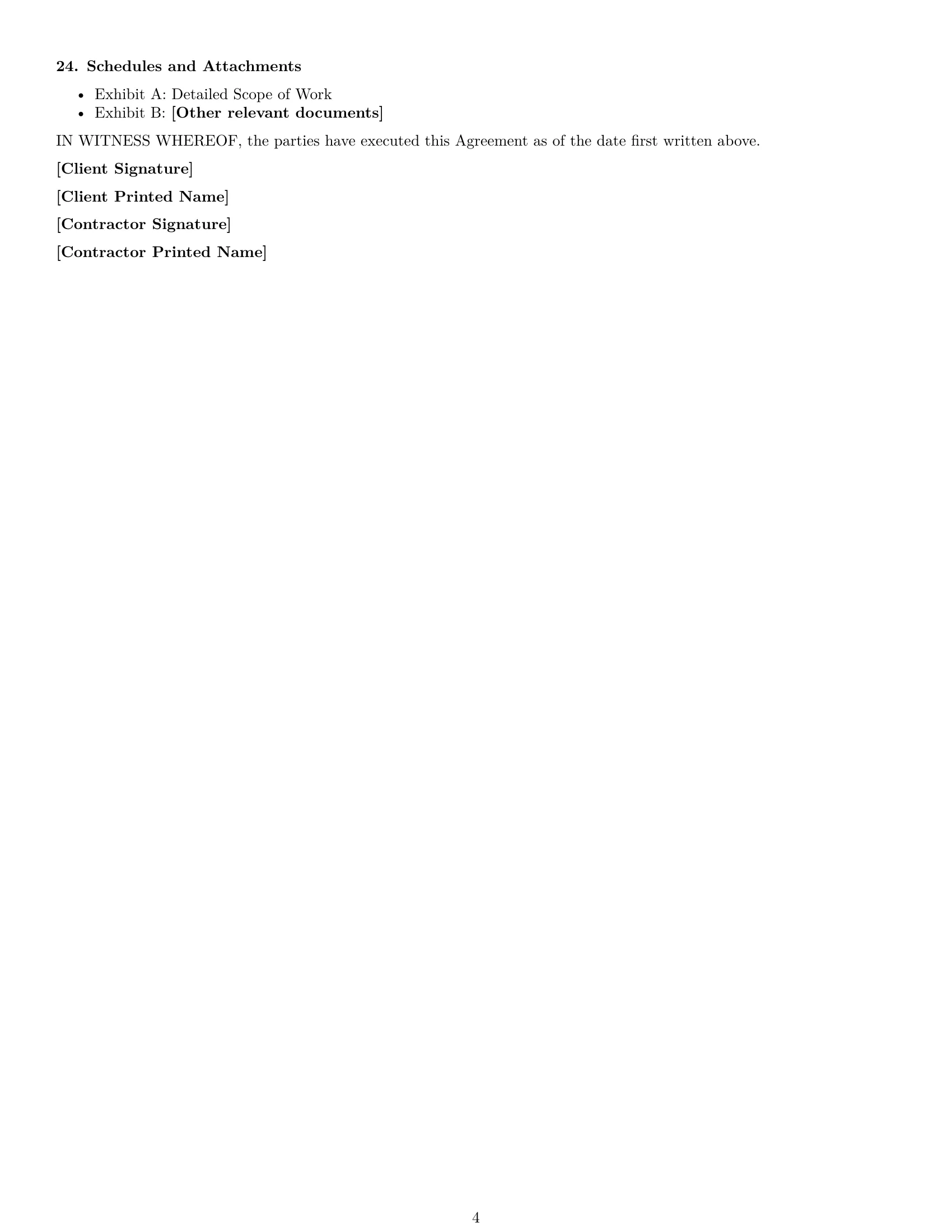 Preview page 4 of Free South Dakota construction independent contractor agreement template
