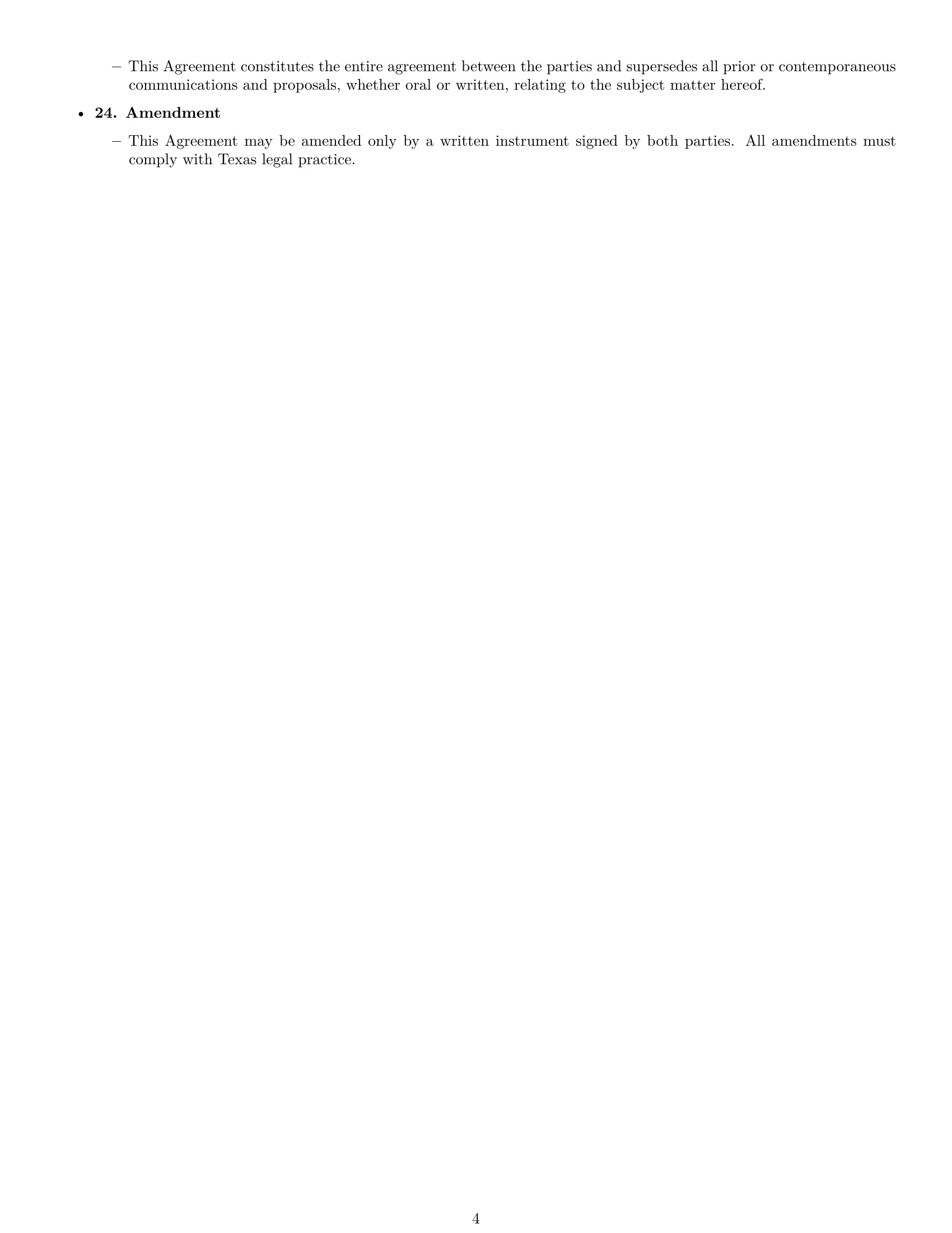 Preview page 4 of Free Texas construction independent contractor agreement template